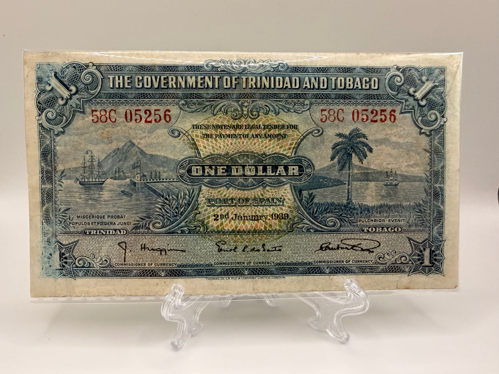 1939 Trinidad & Tobago $1 Banknote