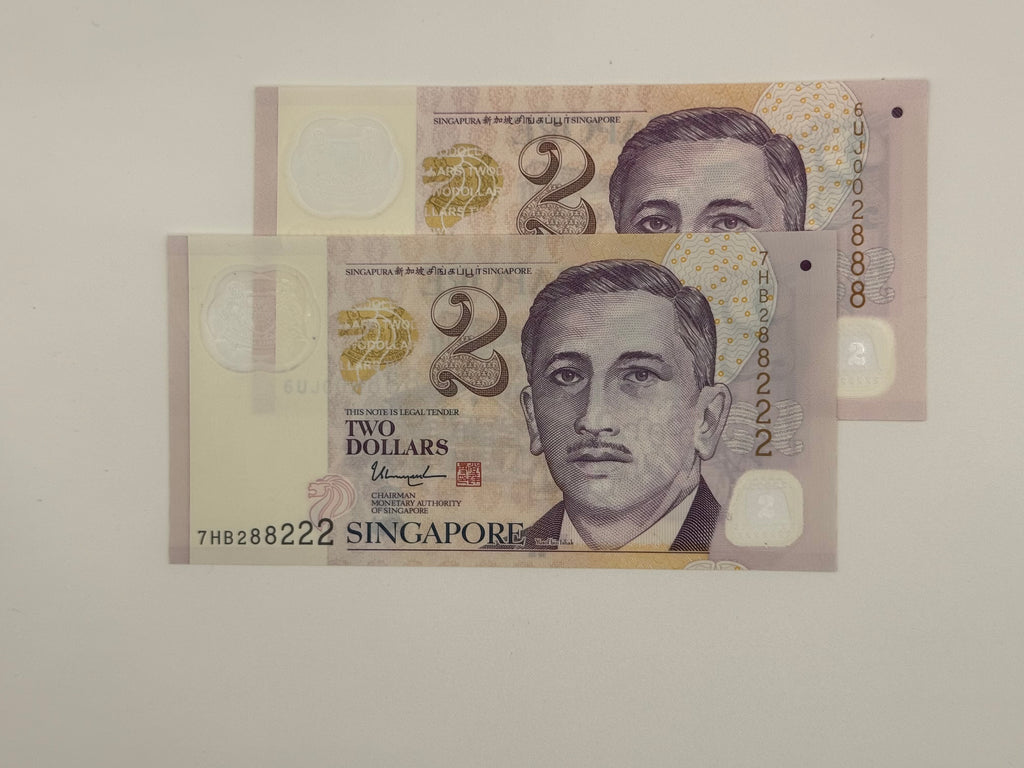 [Set of 2] - Singapore $2 Bank Note