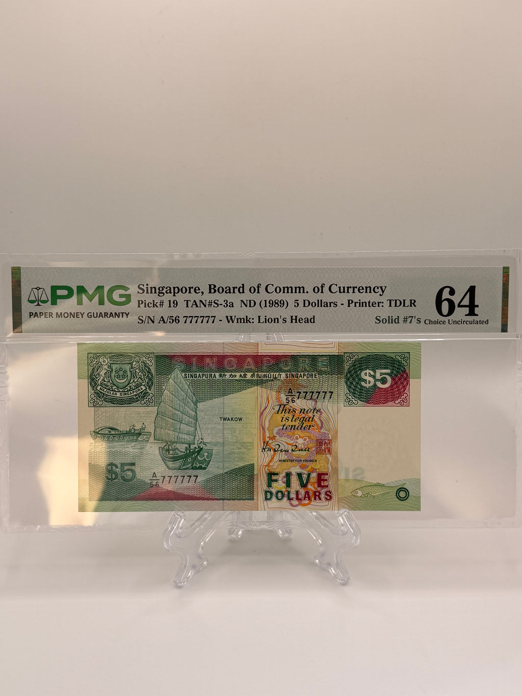 [Set of 2] 1989 & 1987 Singapore $5 & $50 Banknote (Ship Series)