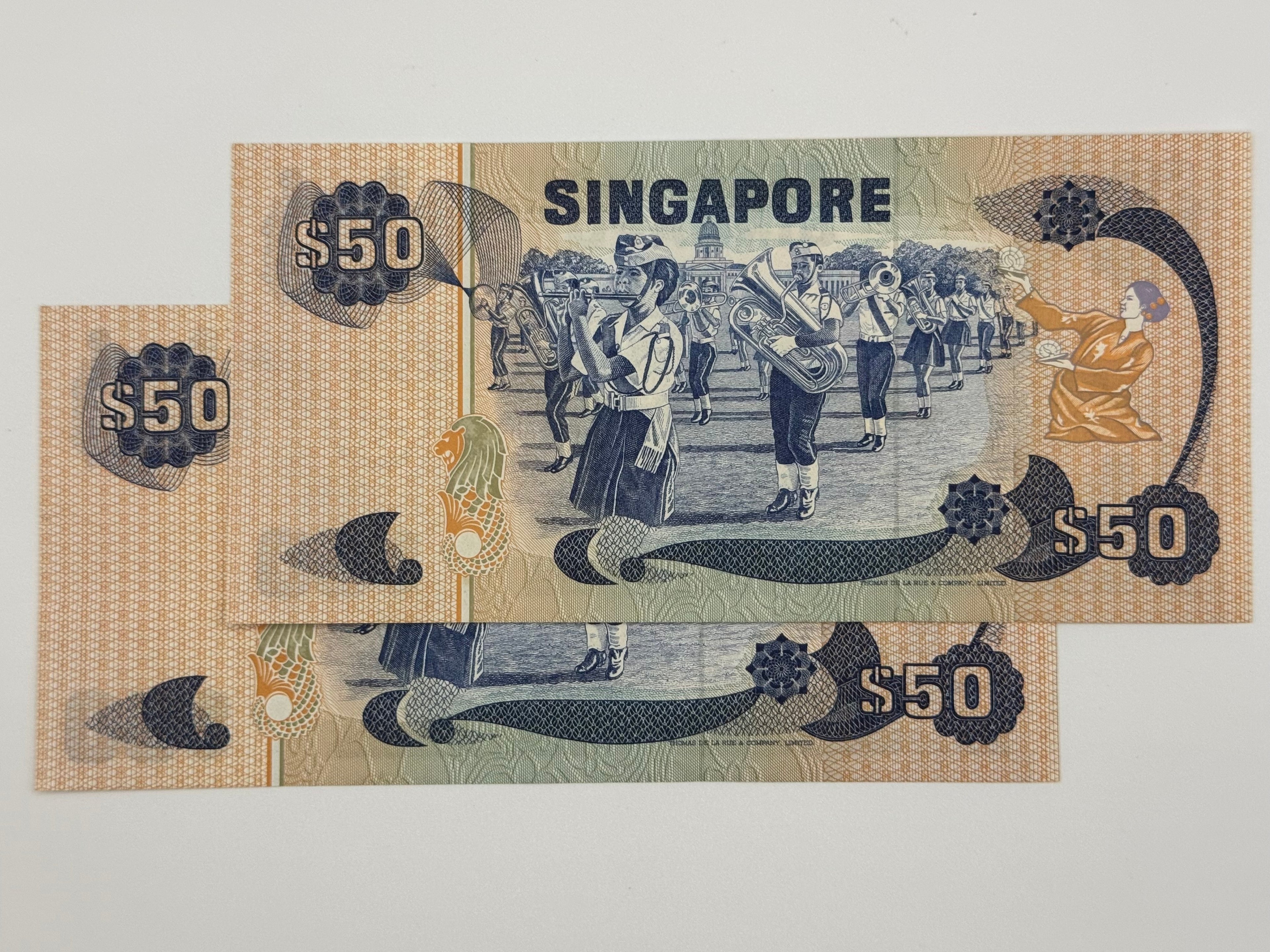 [Set of 2] - Singapore $50 Bank Note (Bird)