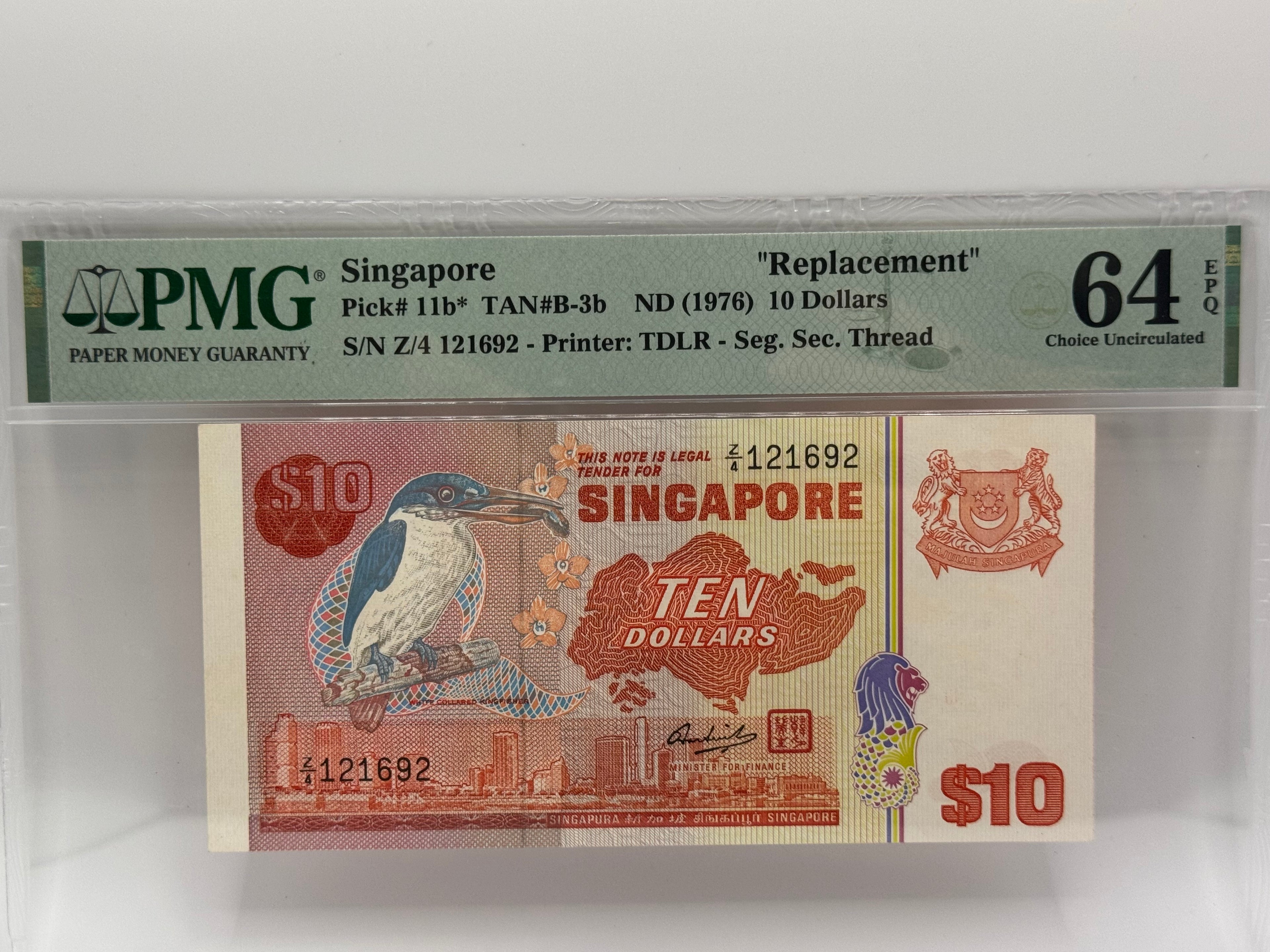 1976 Singapore $10 Orchid Bank Note