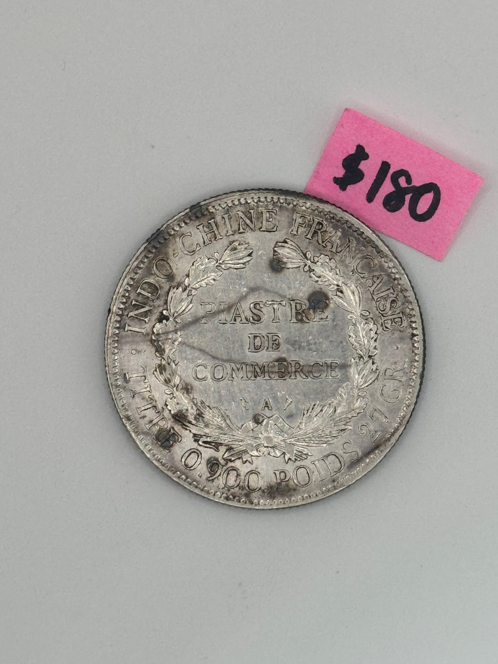 1895 - 1928 - French Indo China 1 Piastre Silver Coin