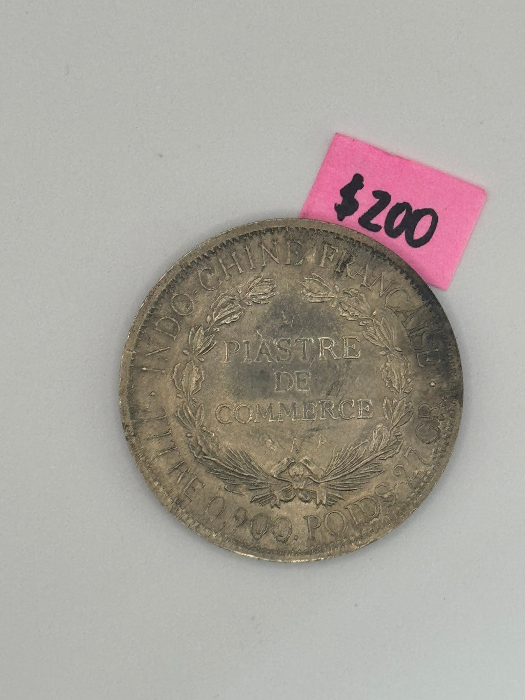 1895 - 1928 - French Indo China 1 Piastre Silver Coin