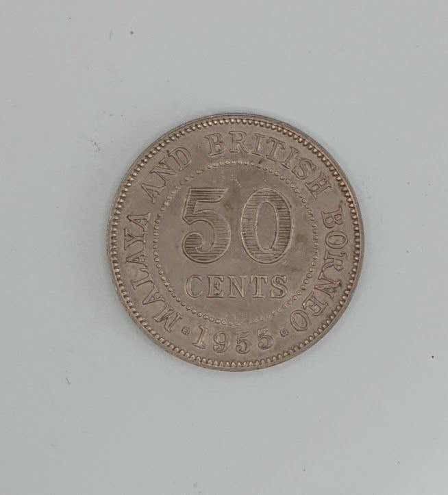 1954 - 1961 - Malaya & British Borneo 50c Silver Coin