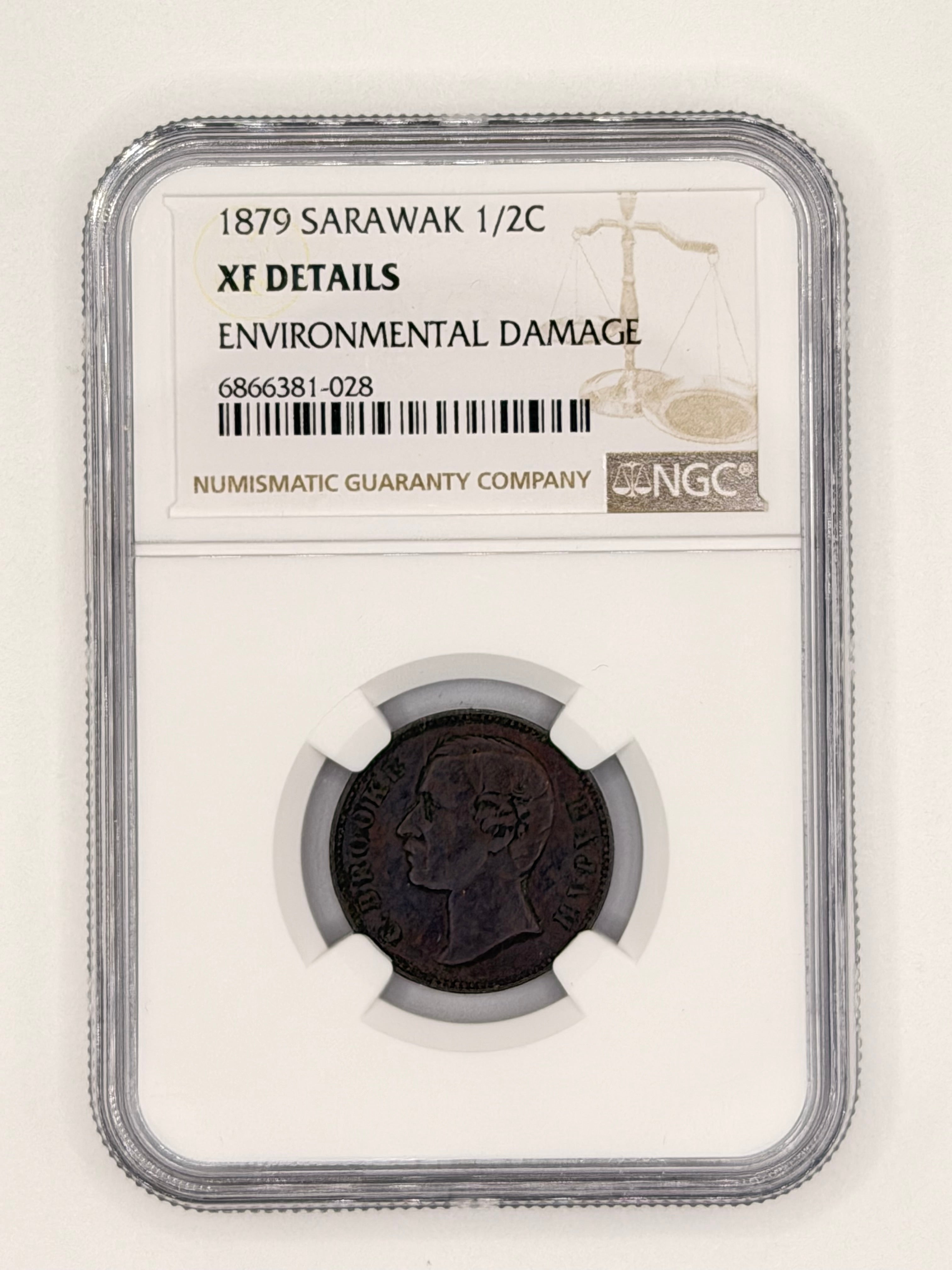 1879 - 砂拉越 1/2 分 XF 详情 环境损害