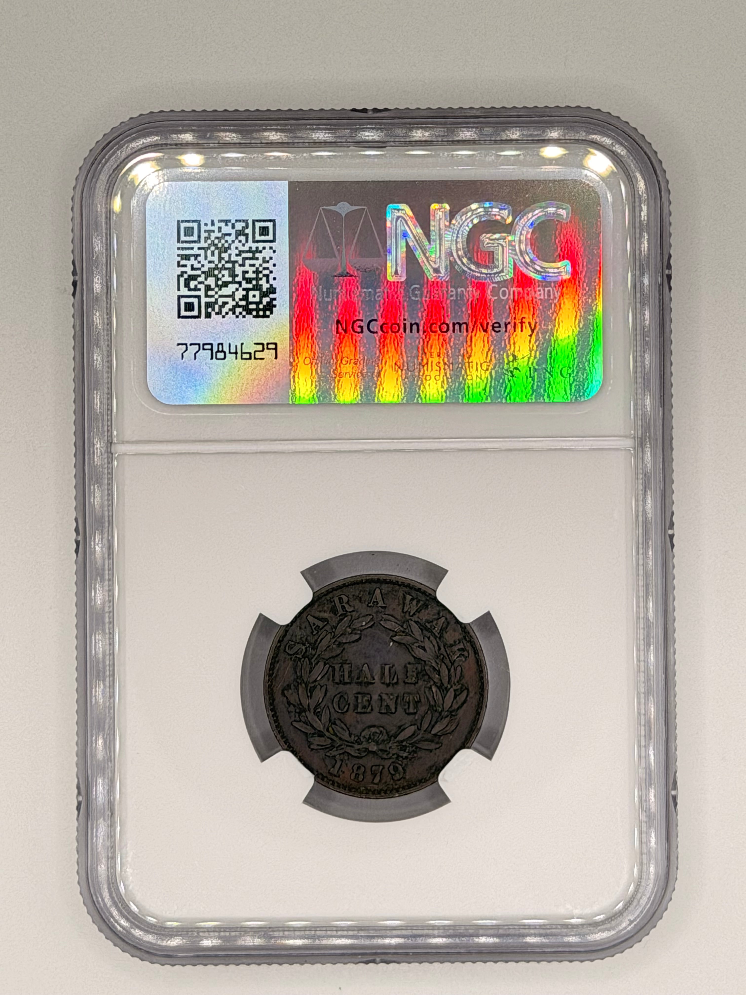 1879 - 砂拉越 1/2 分 XF 详情 环境损害