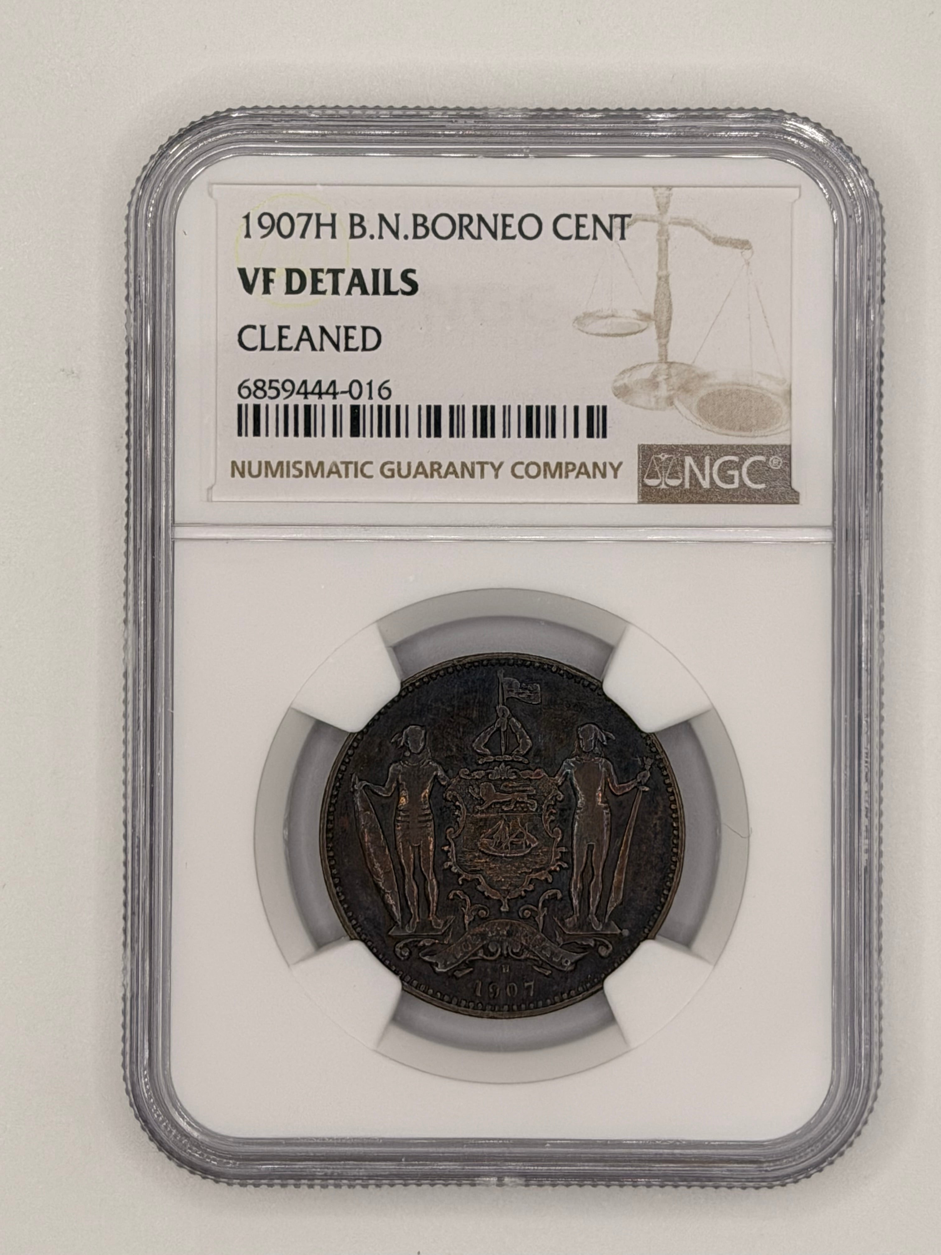 1907H - BNBorneo Cent VF 详情已清洗