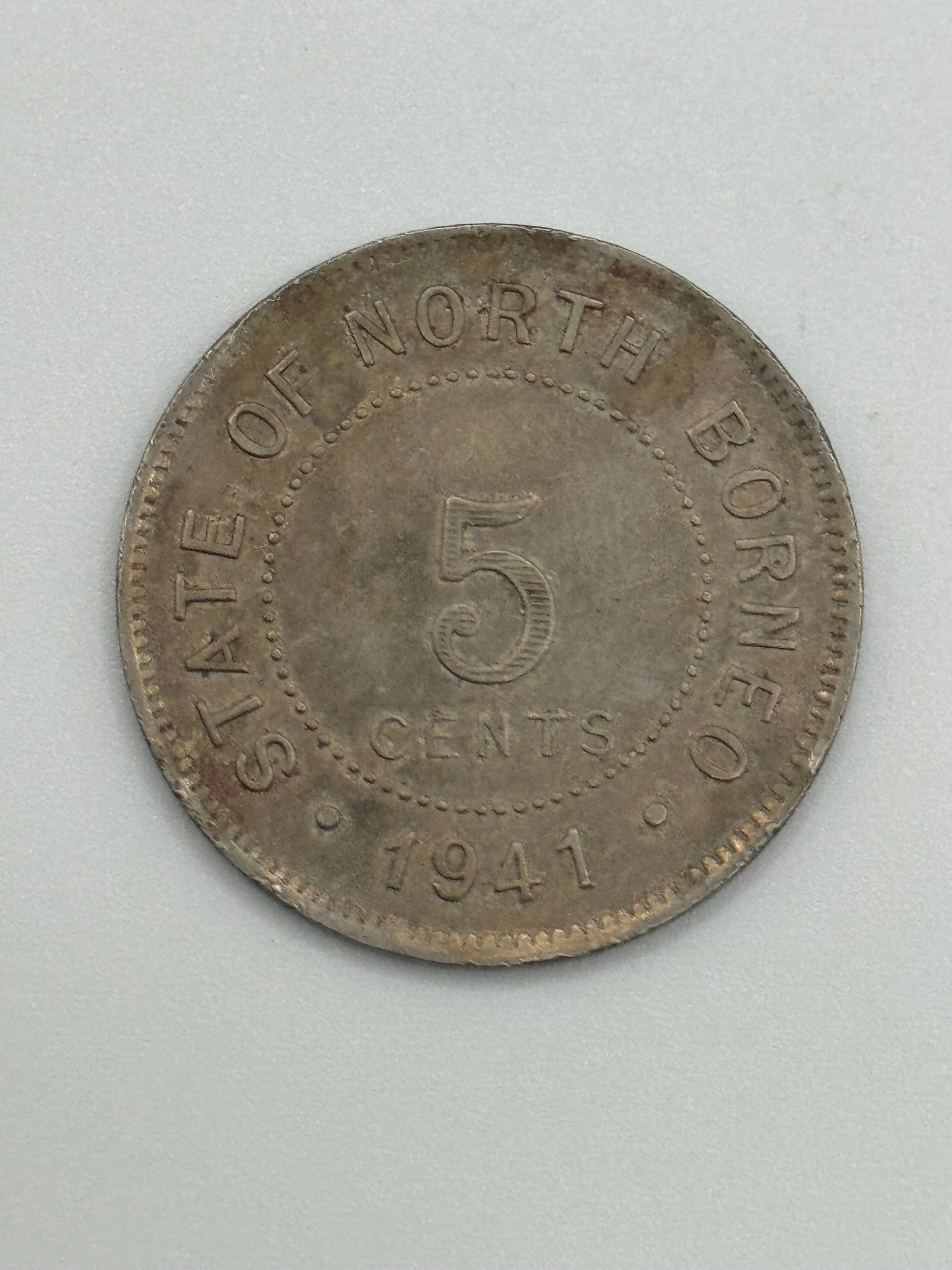 1941 - North Borneo 5c Copper Coin