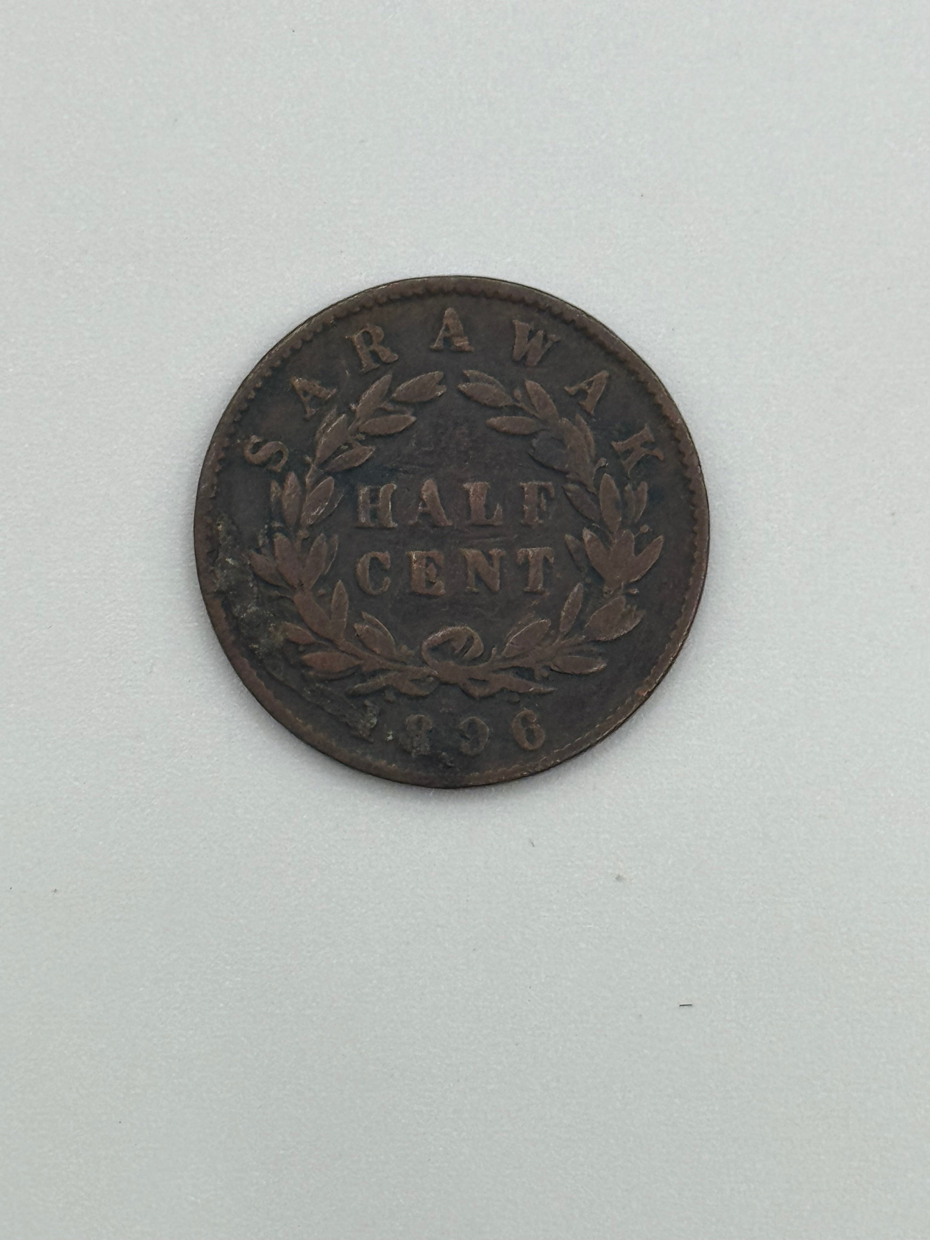 1870 - 1896 - Sarawak 1/2c Copper Coin