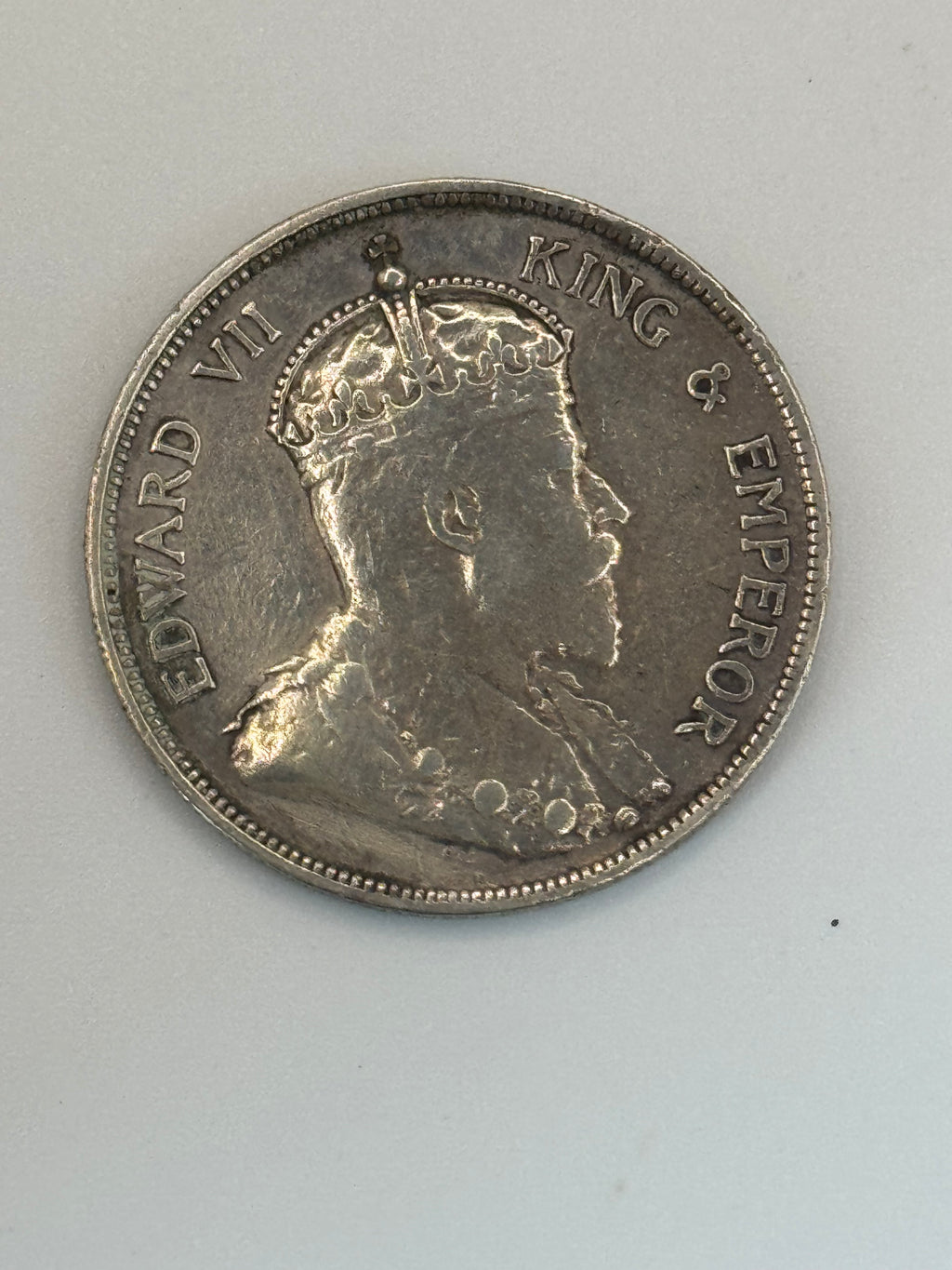1907 - 1908 Straits Settlement 50c Silver Coin