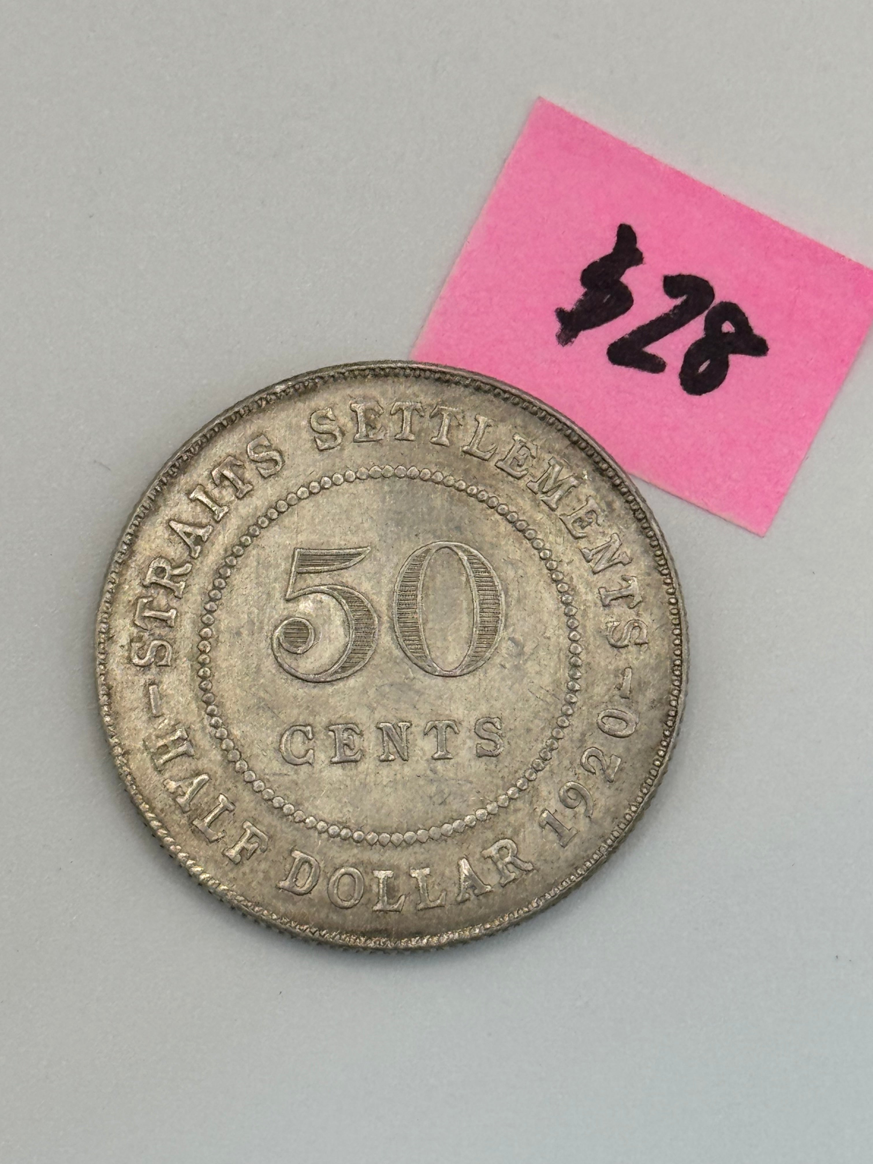 1920 - Straits Settlement 50c Coin
