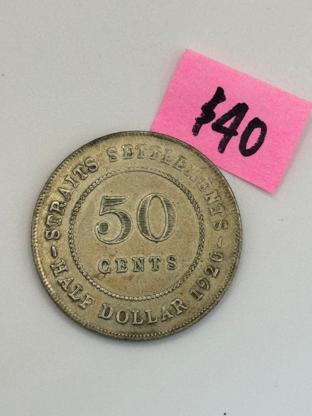 1920 - Straits Settlement 50c Coin