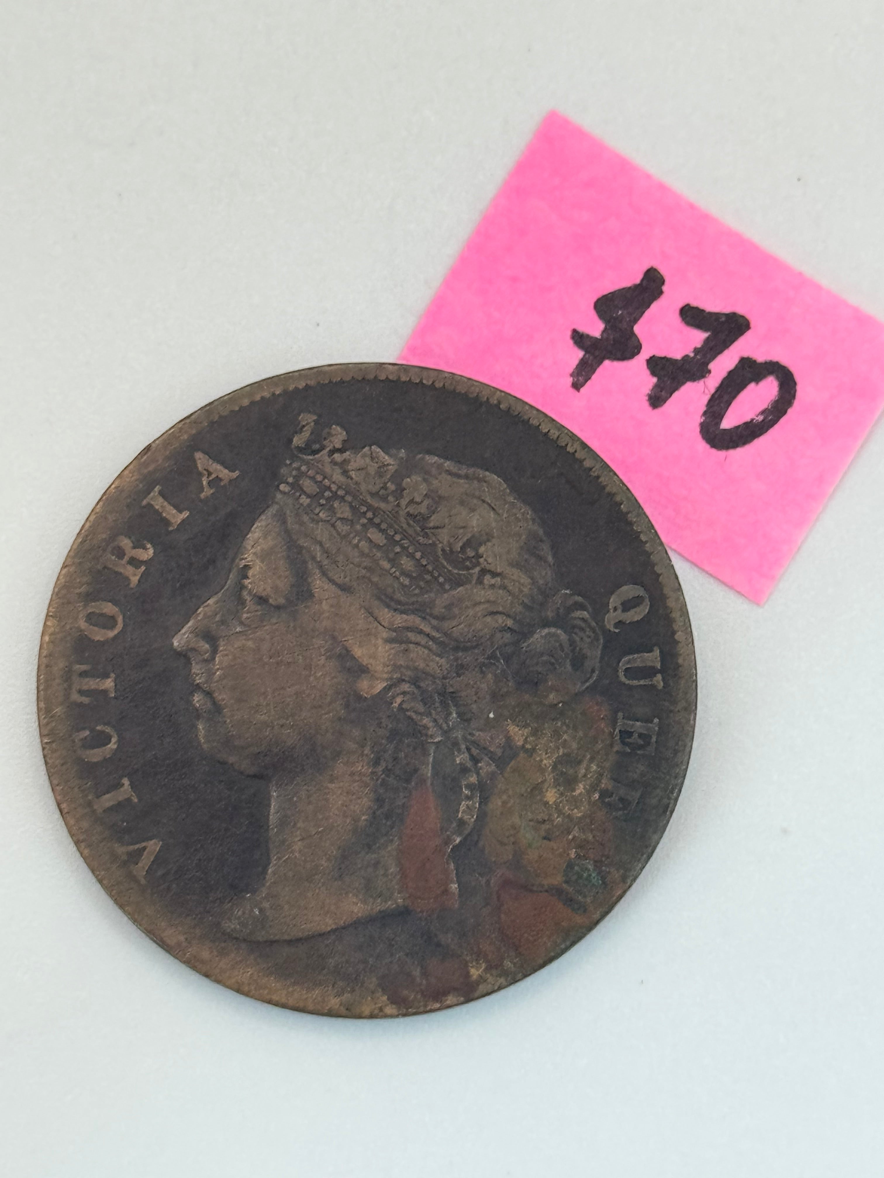 1884 - Straits Settlement 1c Victoria Copper Coin