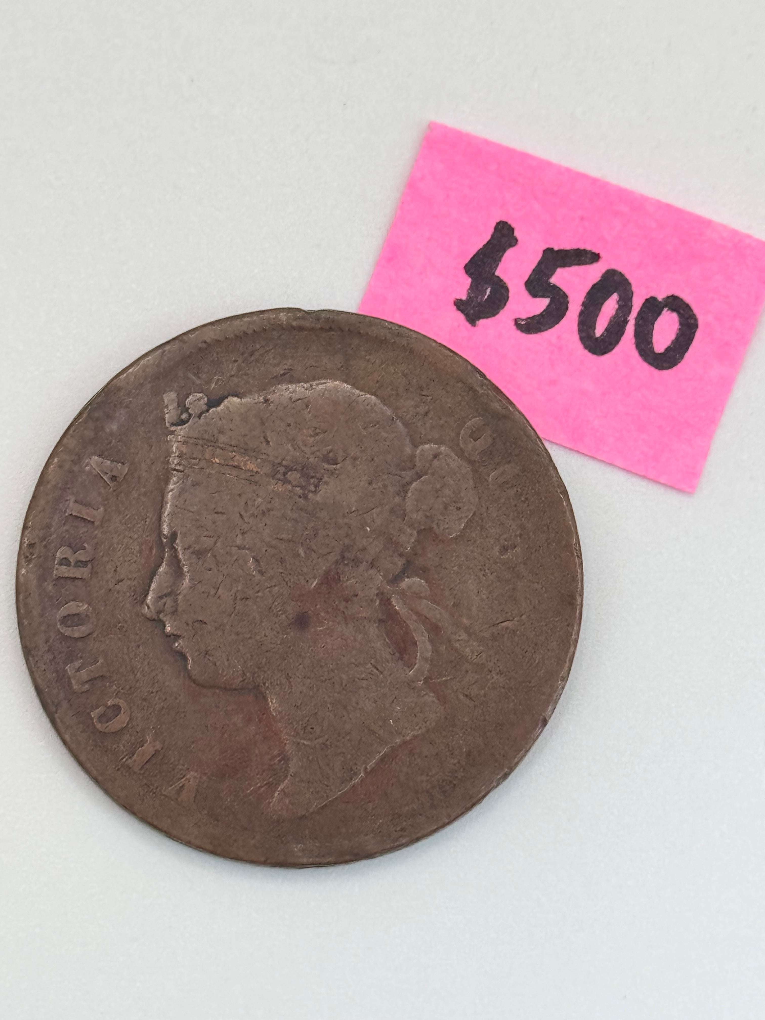 1878 - Straits Settlement 1c Victoria Copper Coin