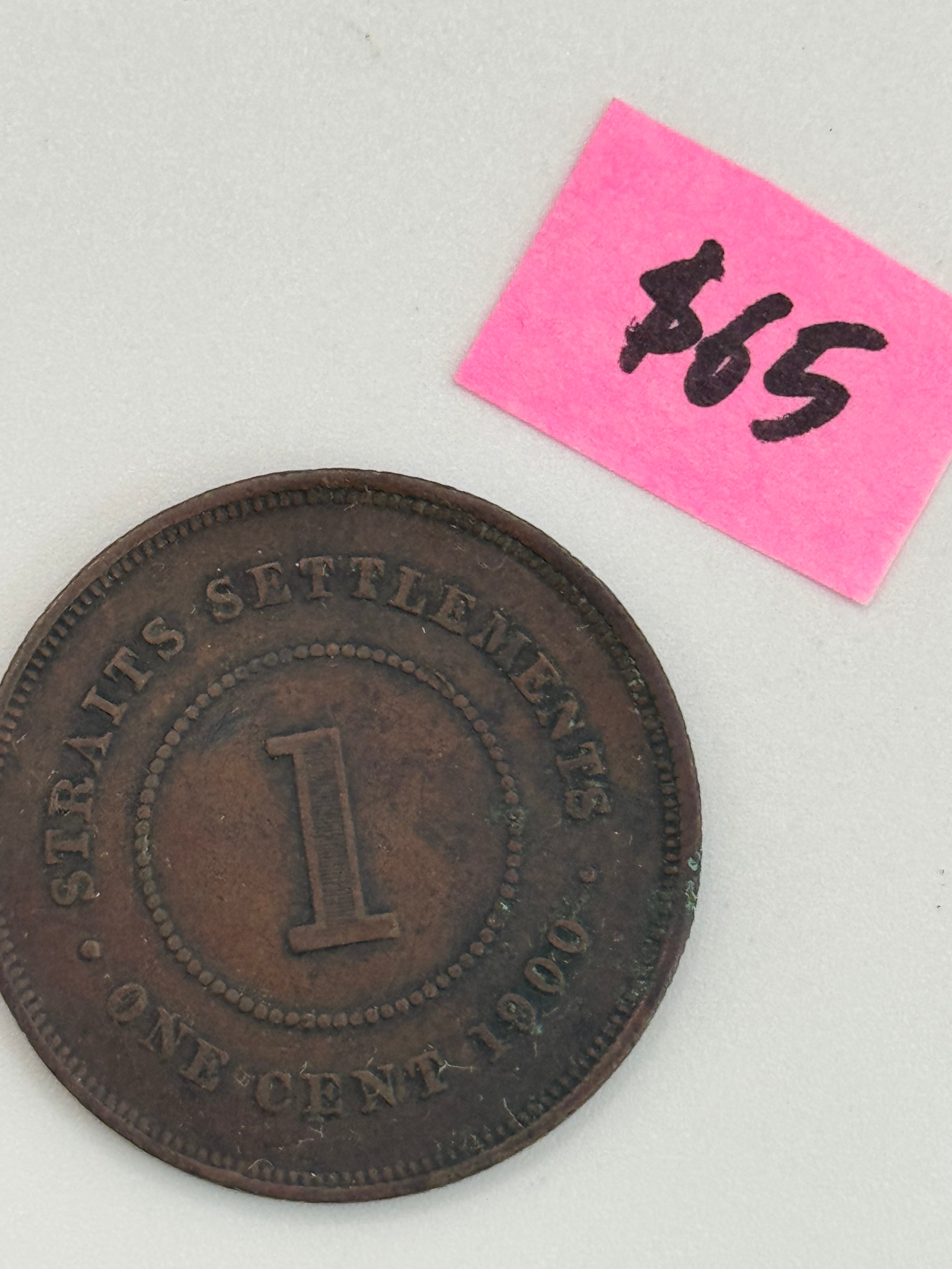 1900 - Straits Settlement 1c Victoria Copper Coin