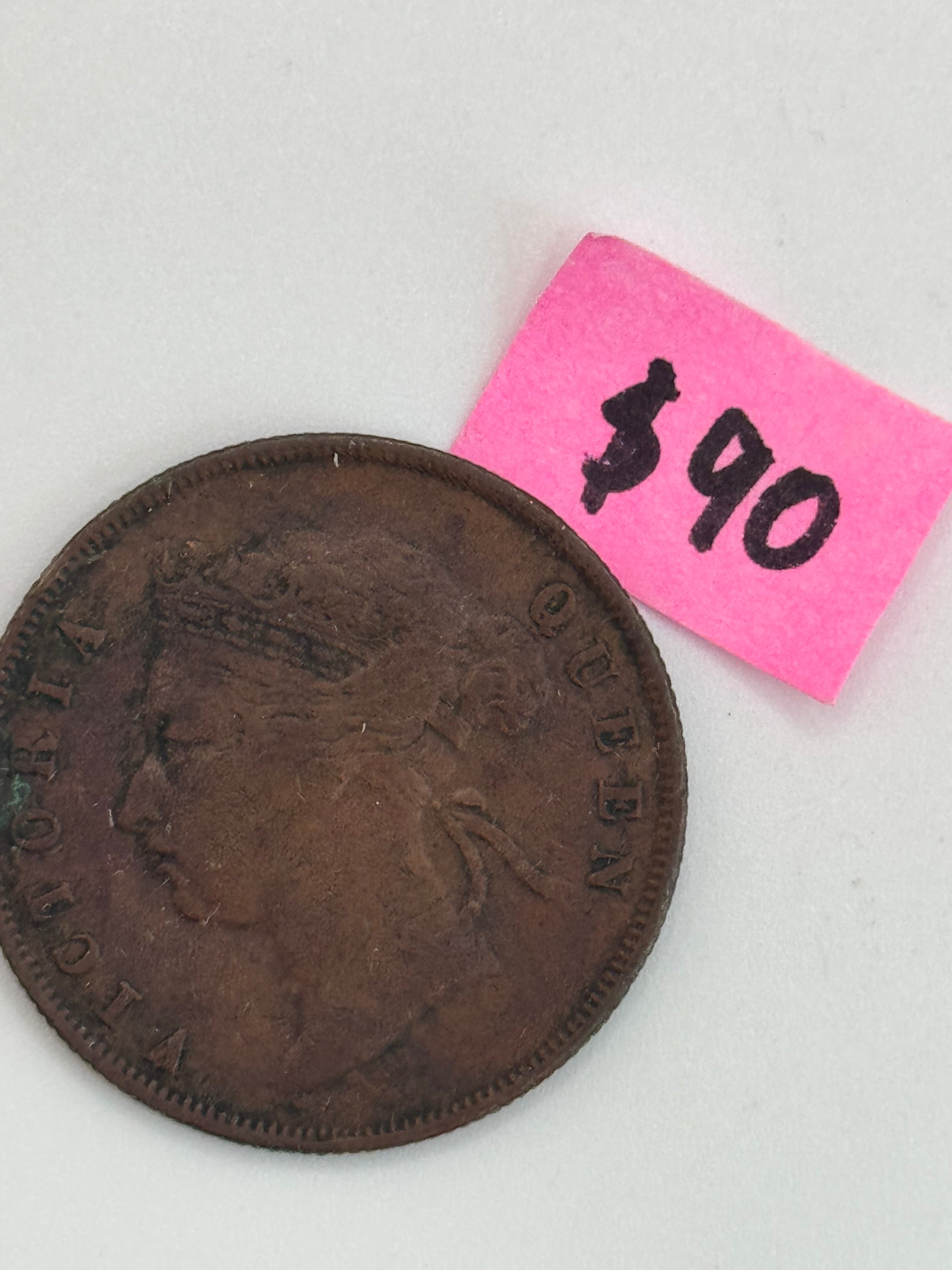 1901 - Straits Settlement 1c Victoria Copper Coin