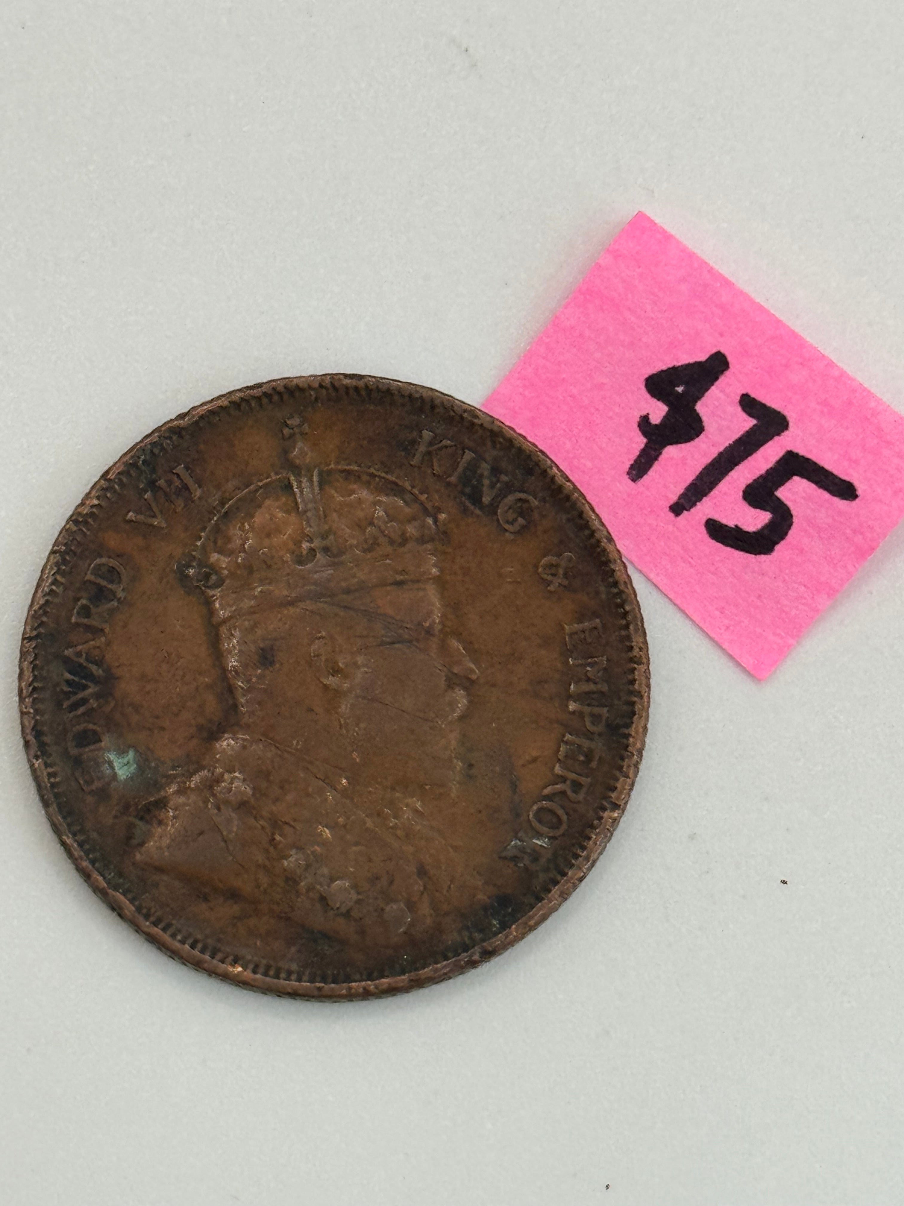 1908 - Straits Settlement 1c Bronze Coin