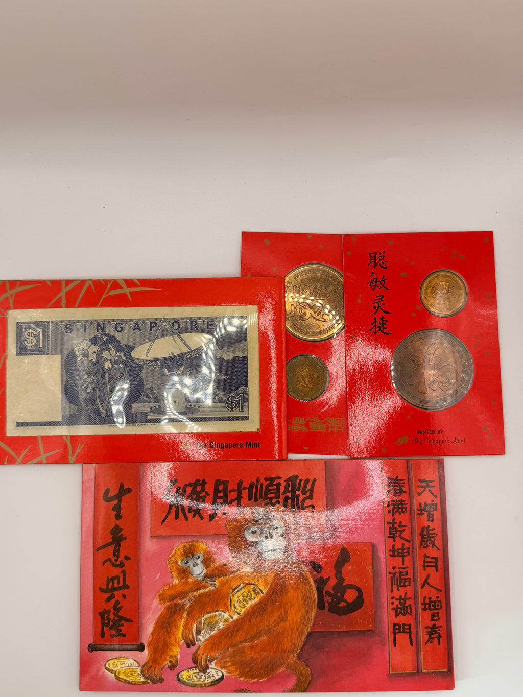 [一套四枚] 1988 - 1992 新加坡未流通硬币套装