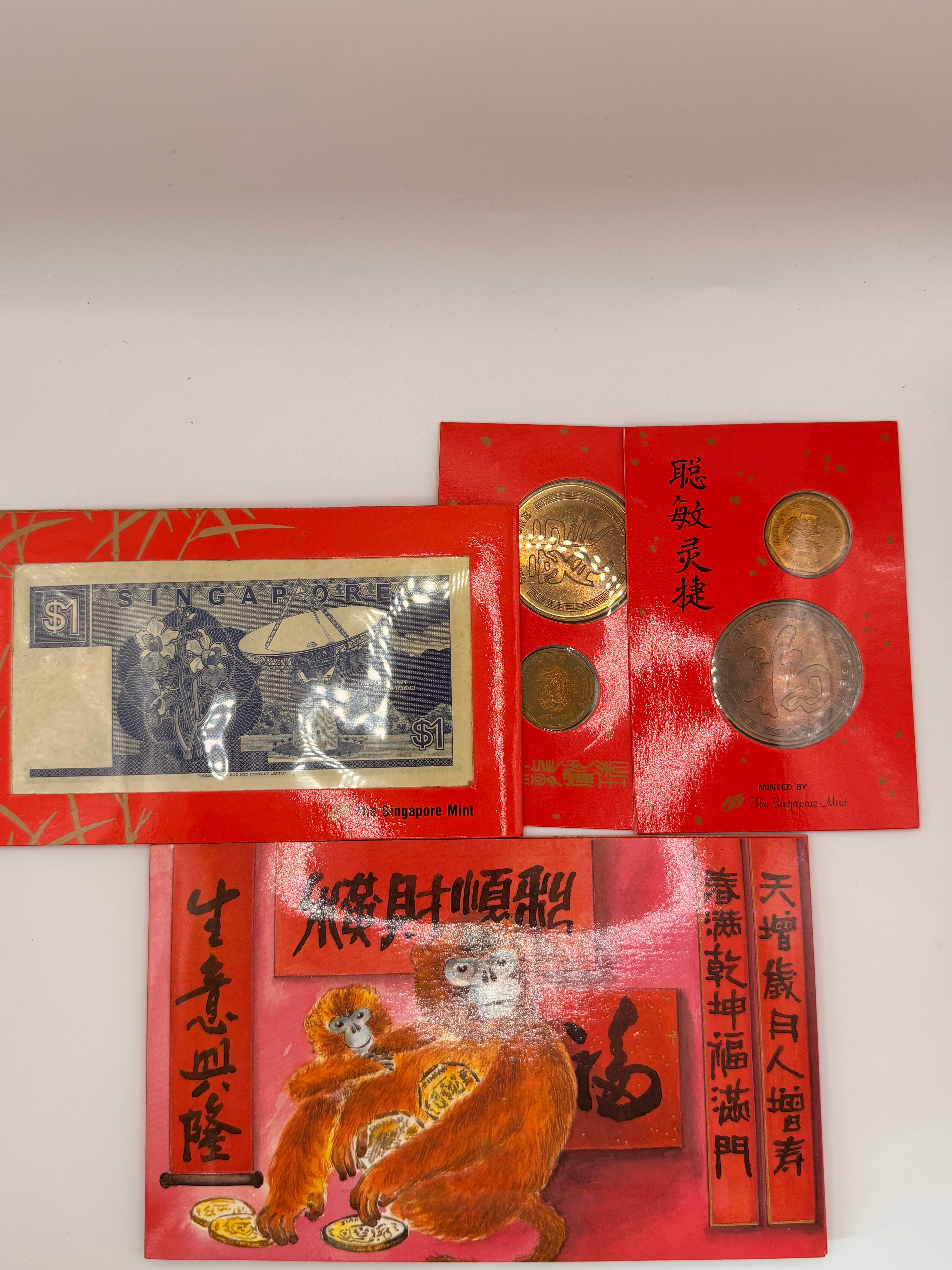 [一套四枚] 1988 - 1992 新加坡未流通硬币套装