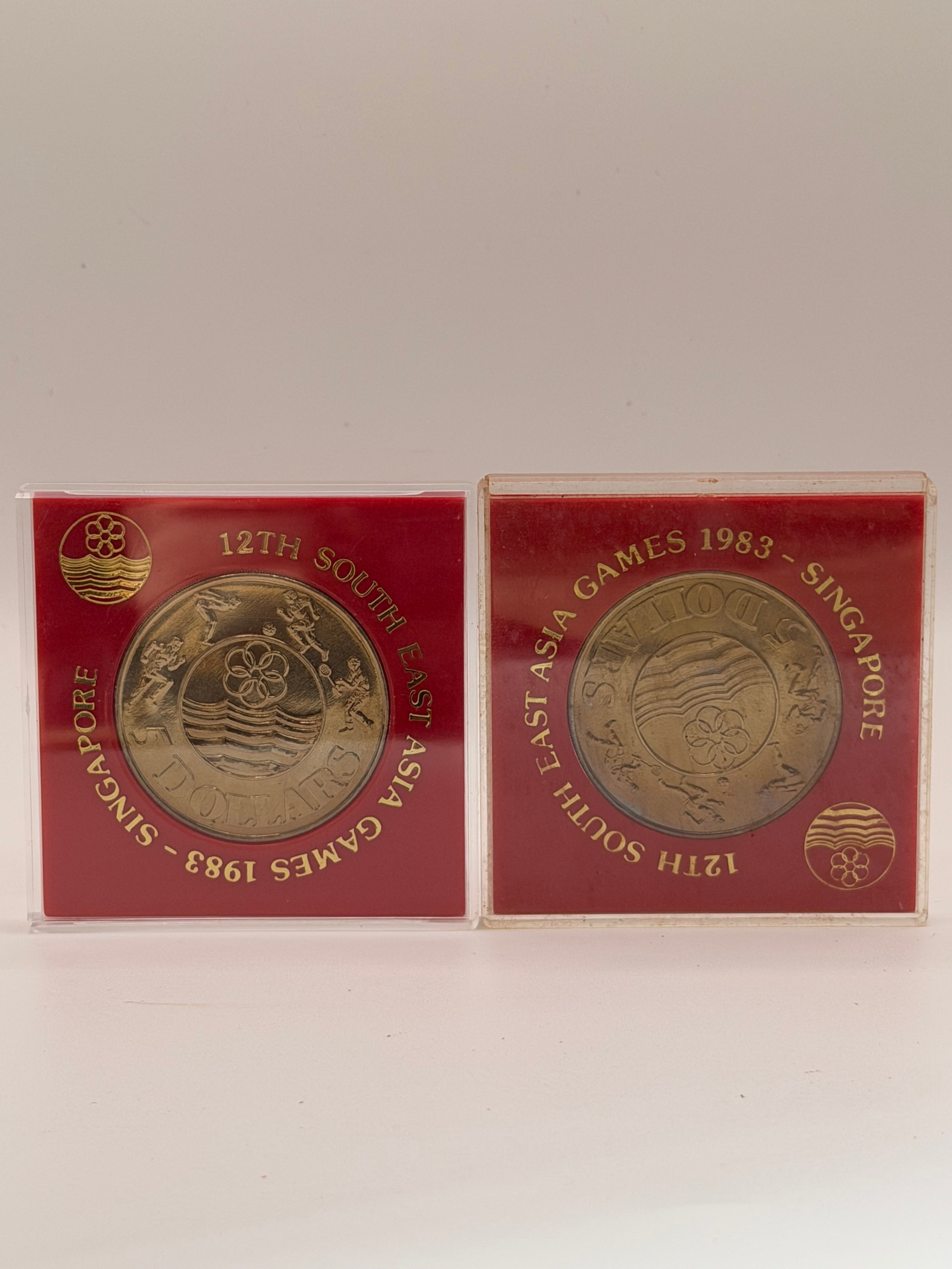 [Set of 2] 1983 Singapore 12th SEA Games $5 Cupro-Nickel Coin