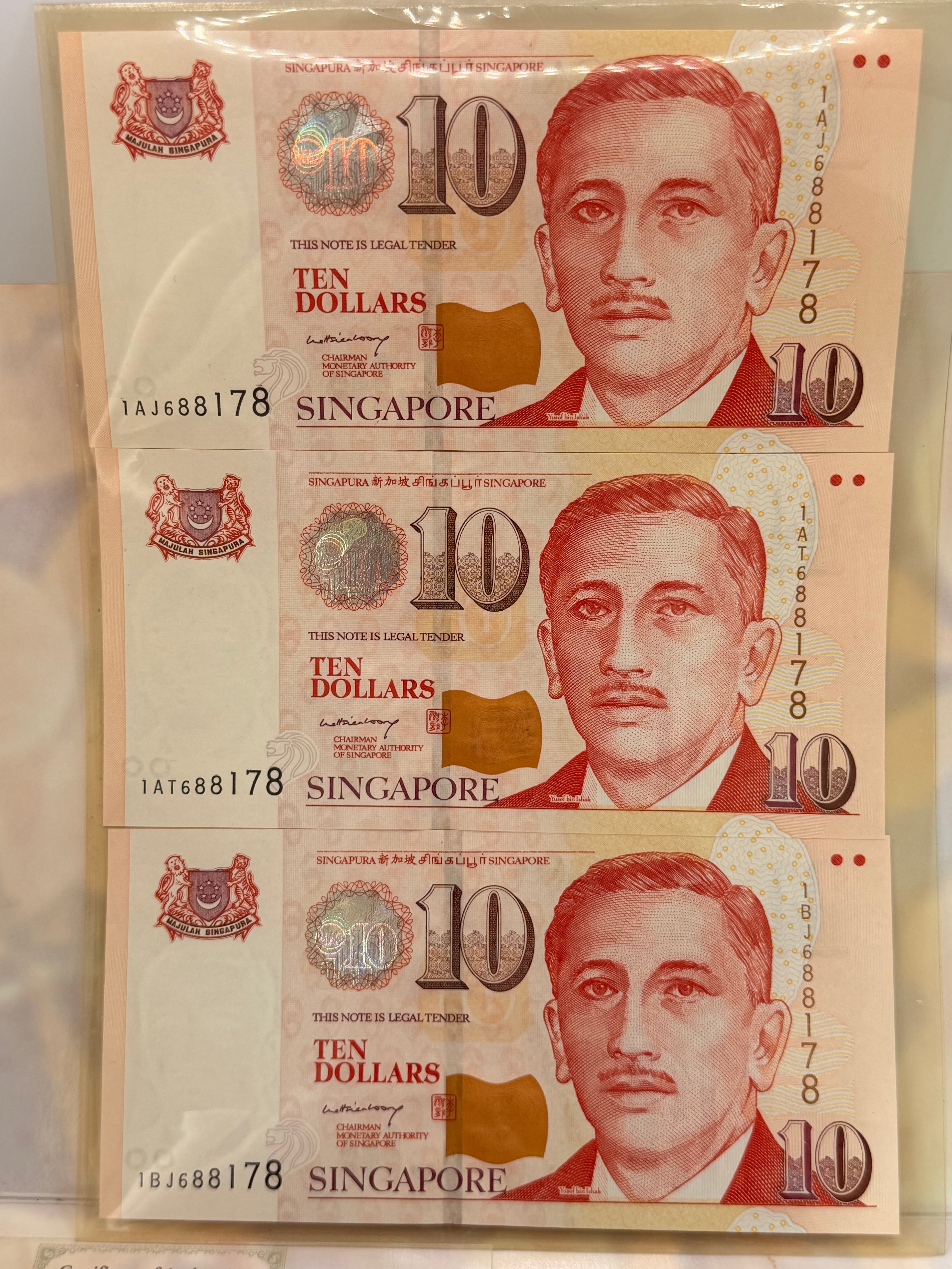 1967 - 1976 Singapore 23K Gold Orchid Series Set