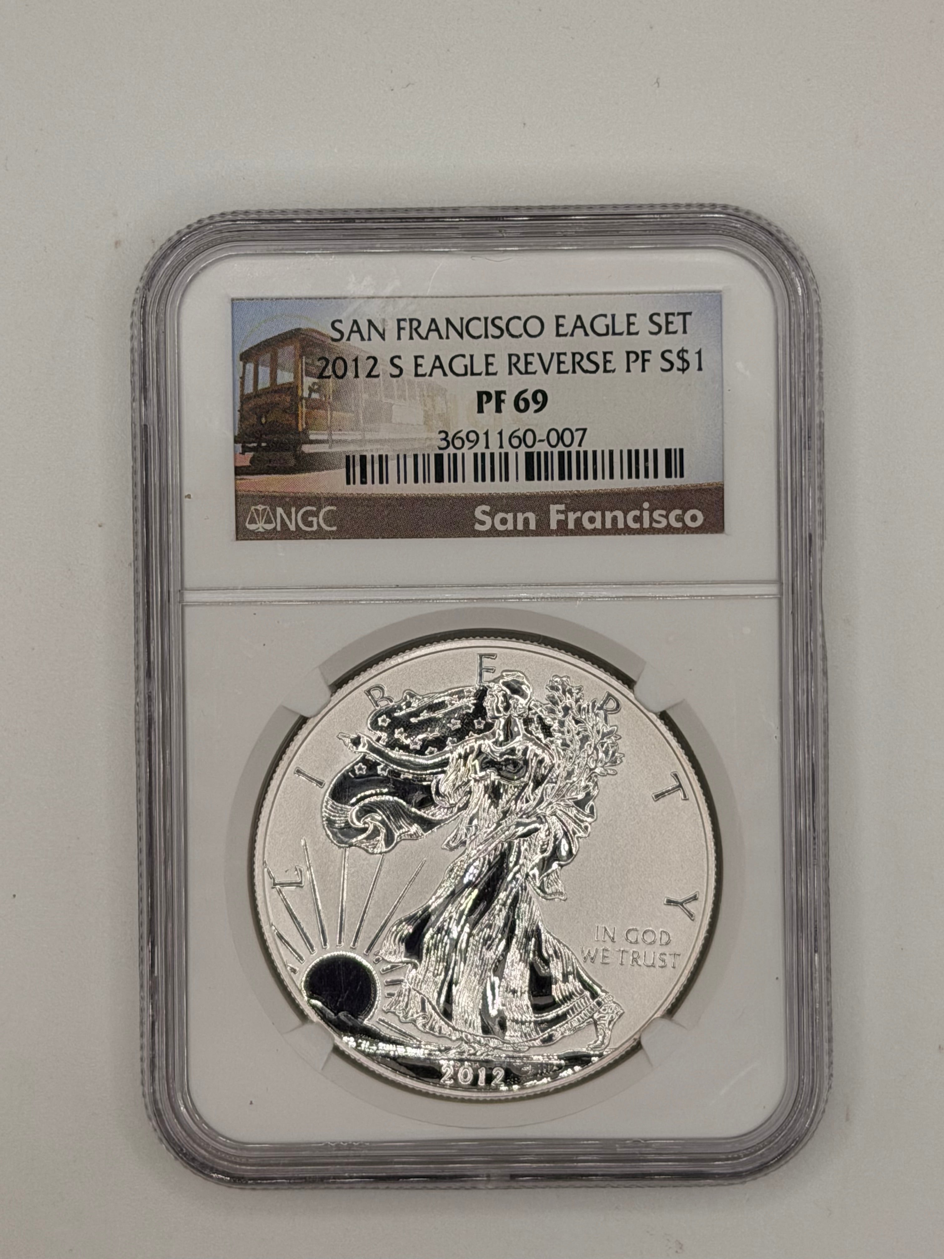 2012 US Silver Eagle Liberty 1 Oz Silver $1 Coin (San Francisco Eagle Set)