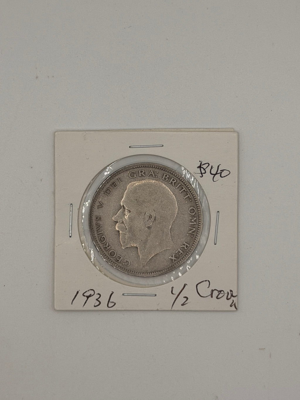 1936 UK ½ Crown George V Coin