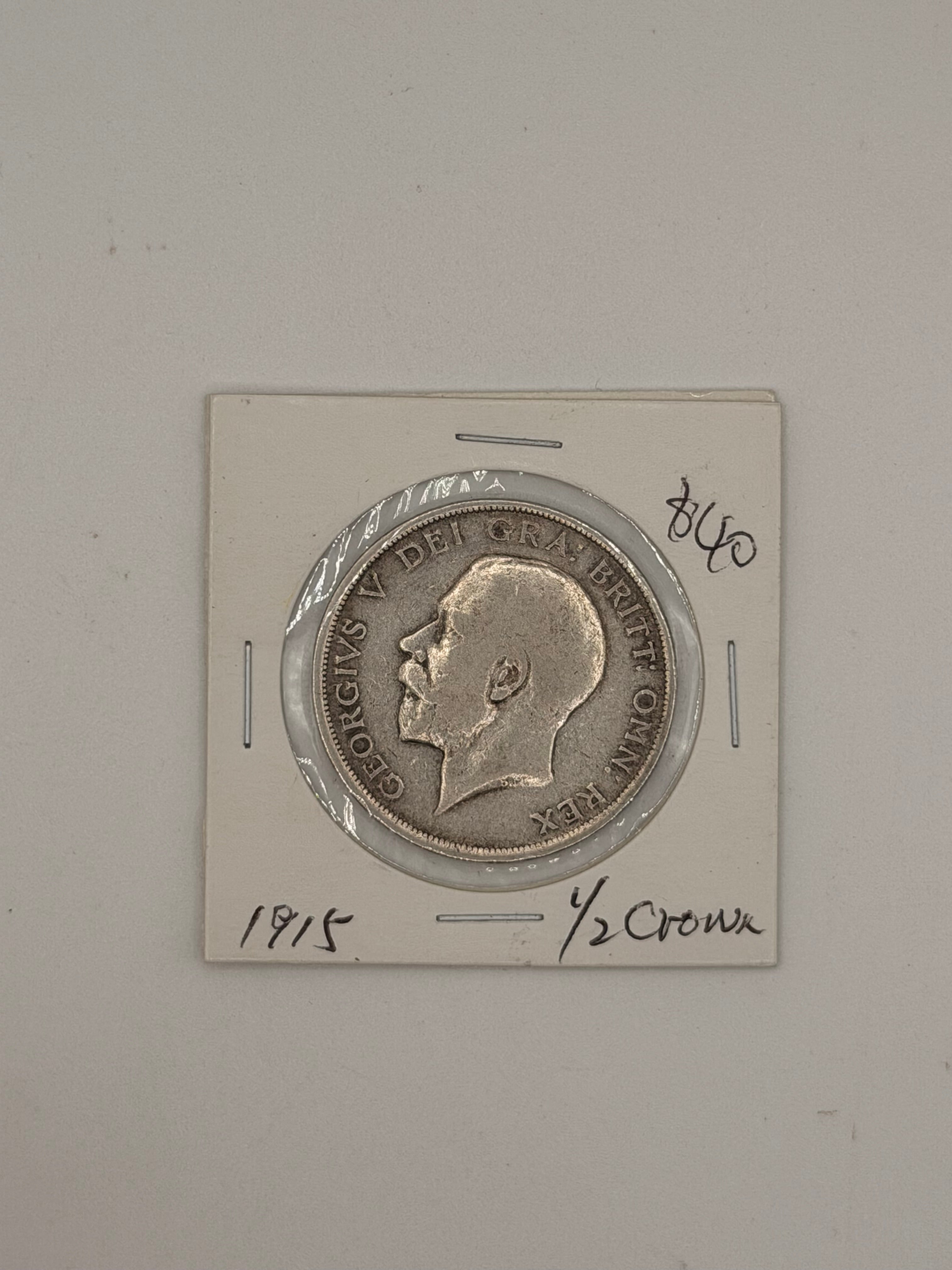 1915 UK ½ Crown George V Coin