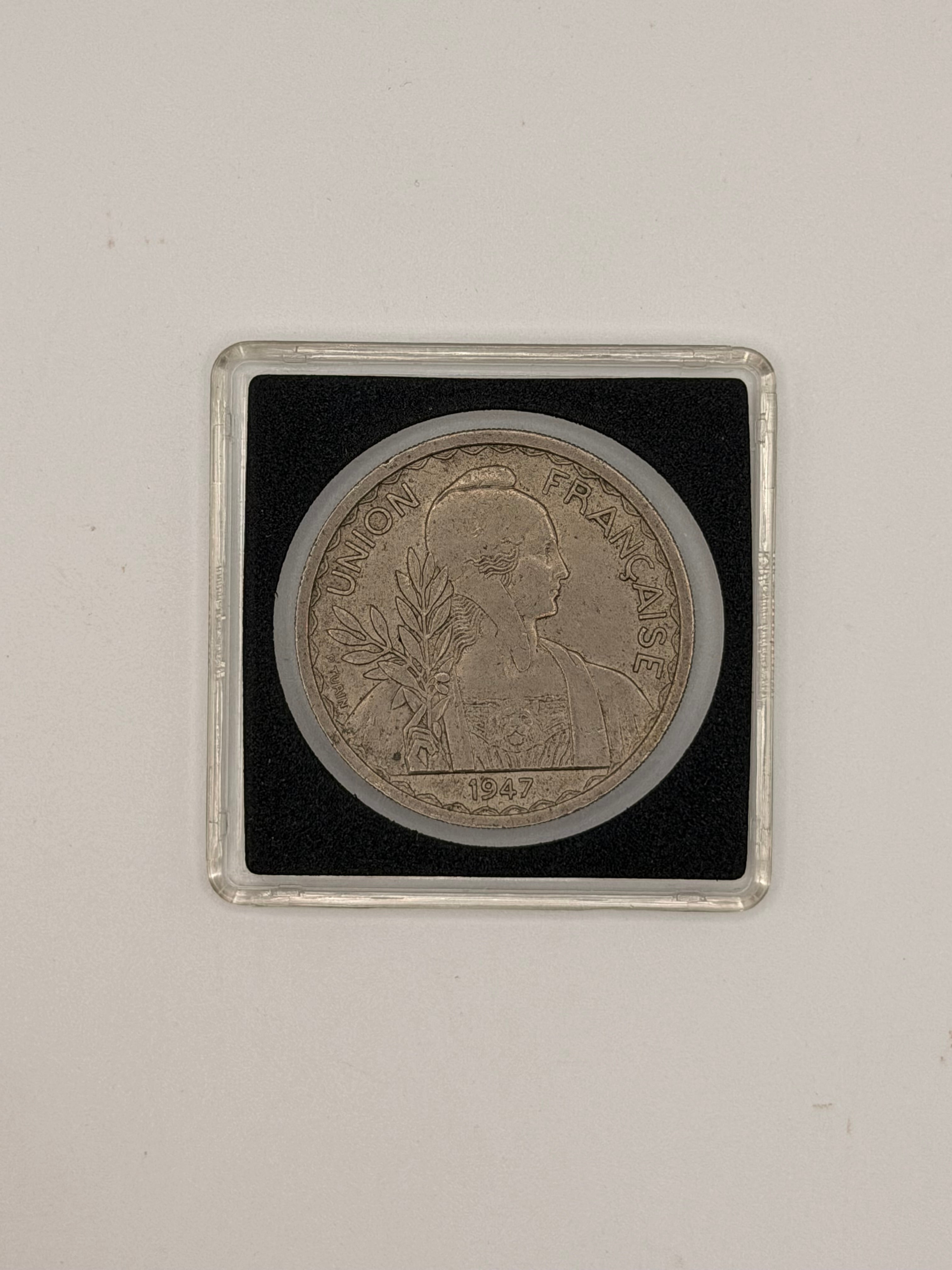 1947 French Indochina 1 Piastre Coin