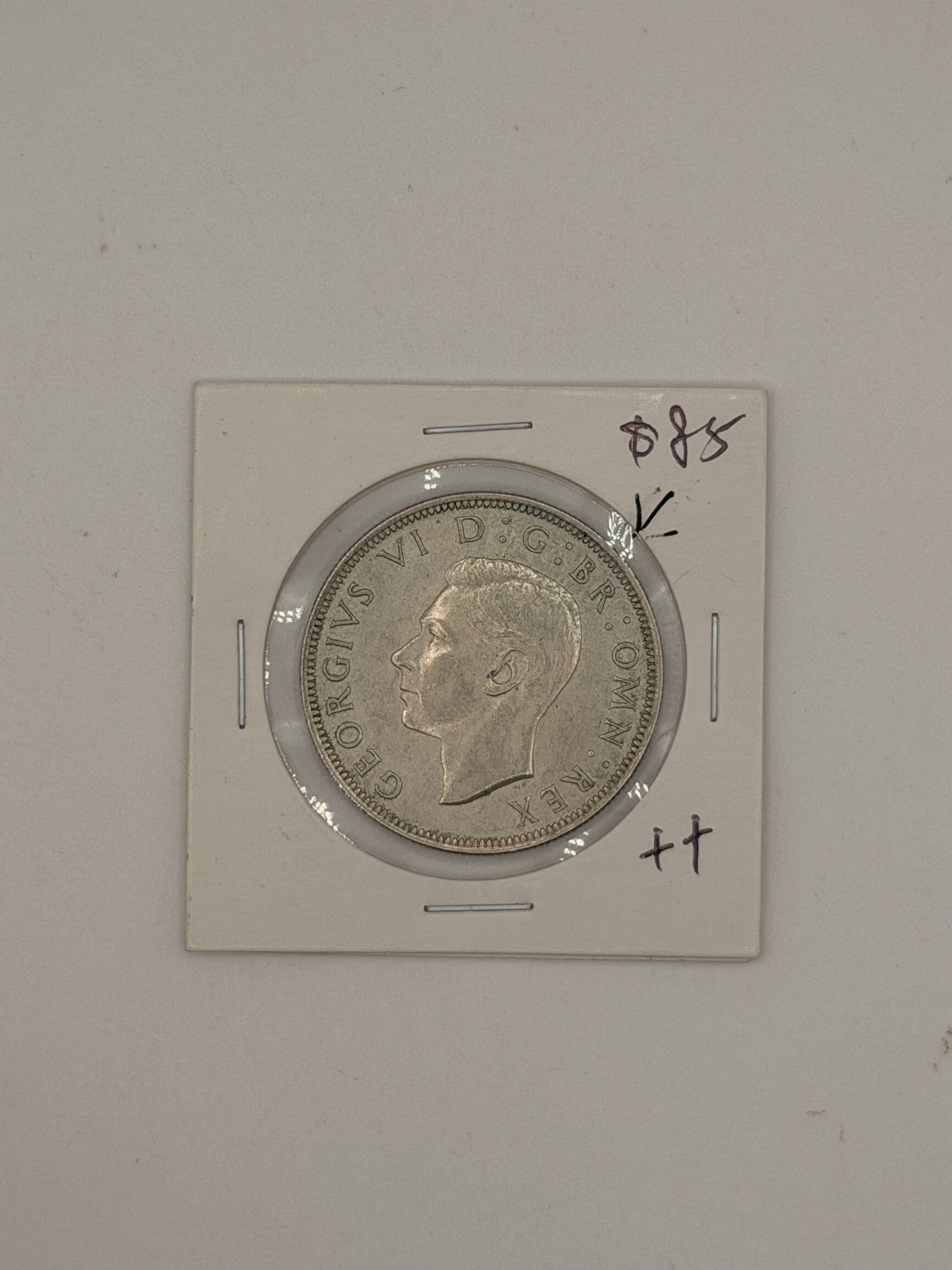 1945 UK George VI ½ Crown Coin
