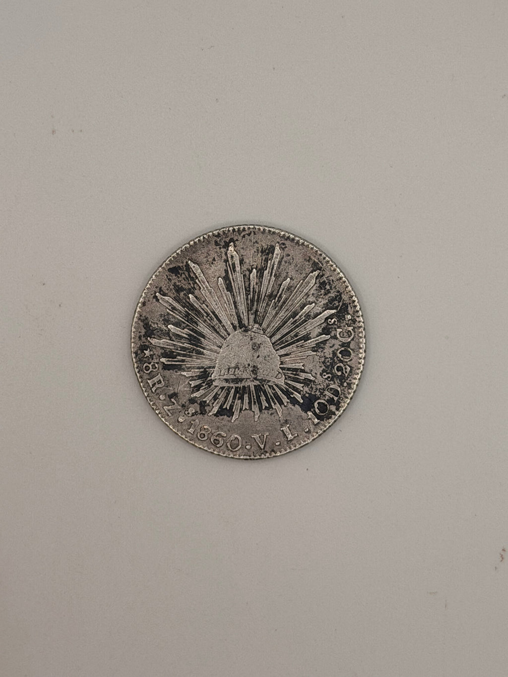 1842 - 1908 Mexican Republic 8 Reales Silver Coin