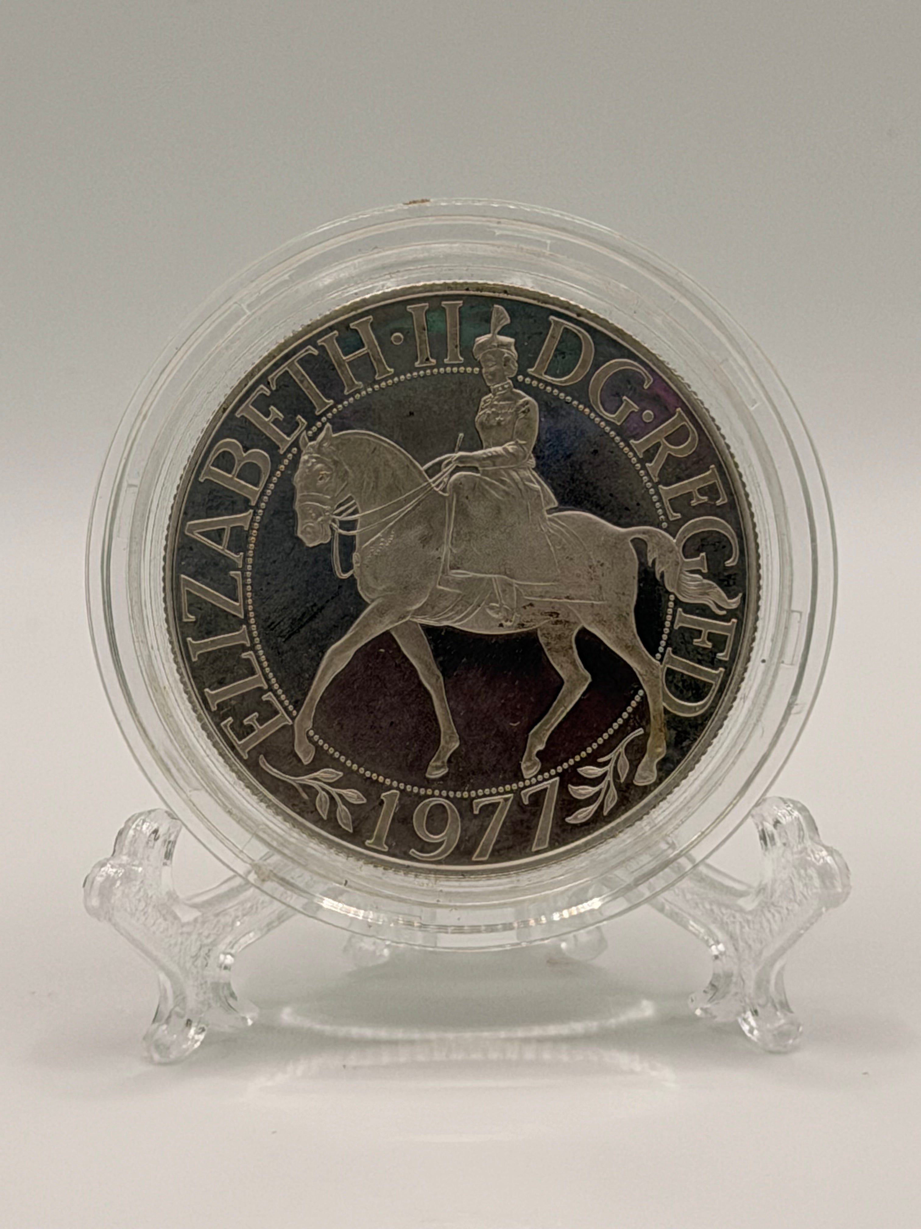 1977 Queen Elizabeth II Silver Jubilee Silver Proof Crown — 92.5% Sterling Silver