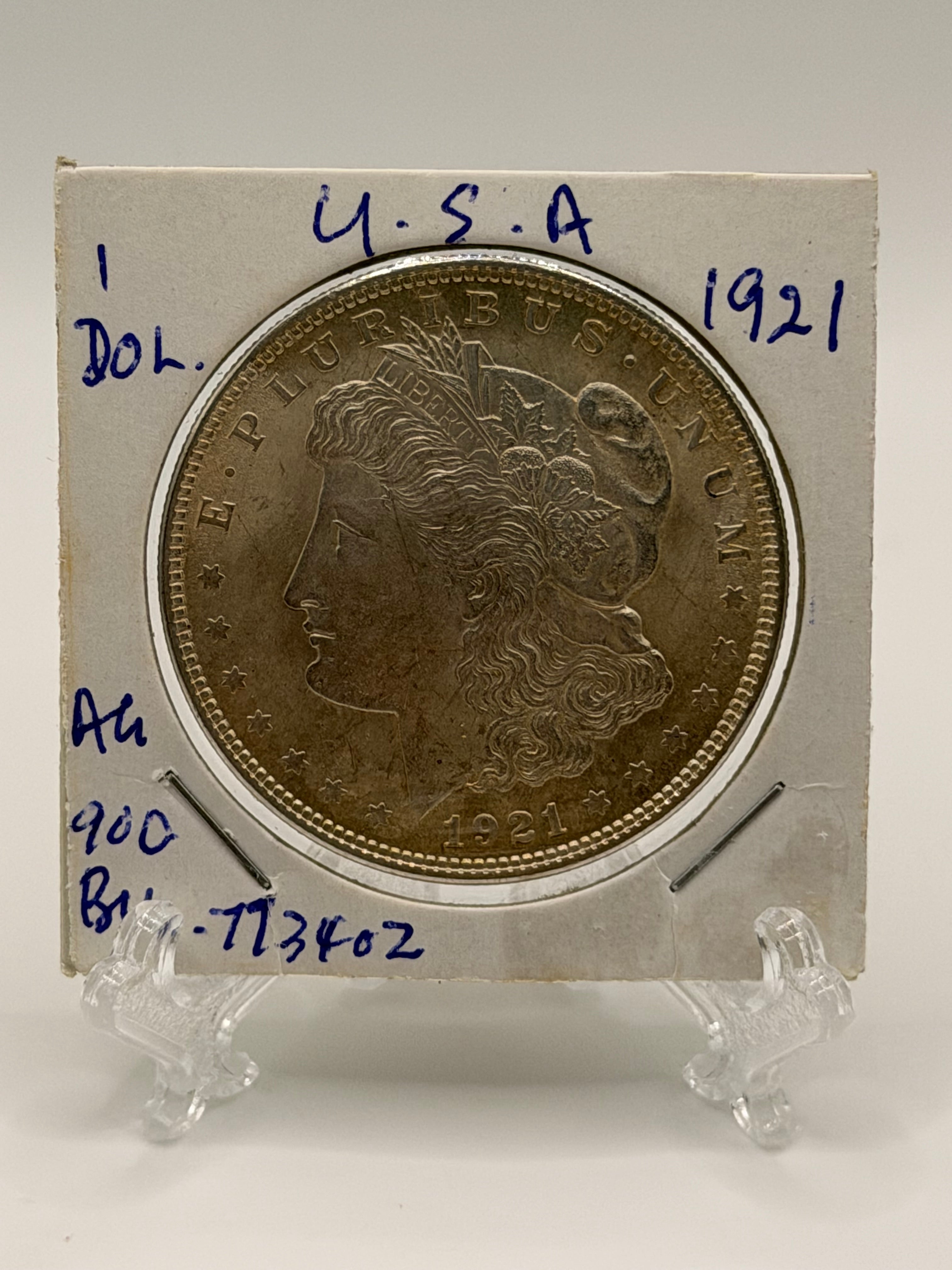 1921 US $1 Morgan Dollar Silver Coin