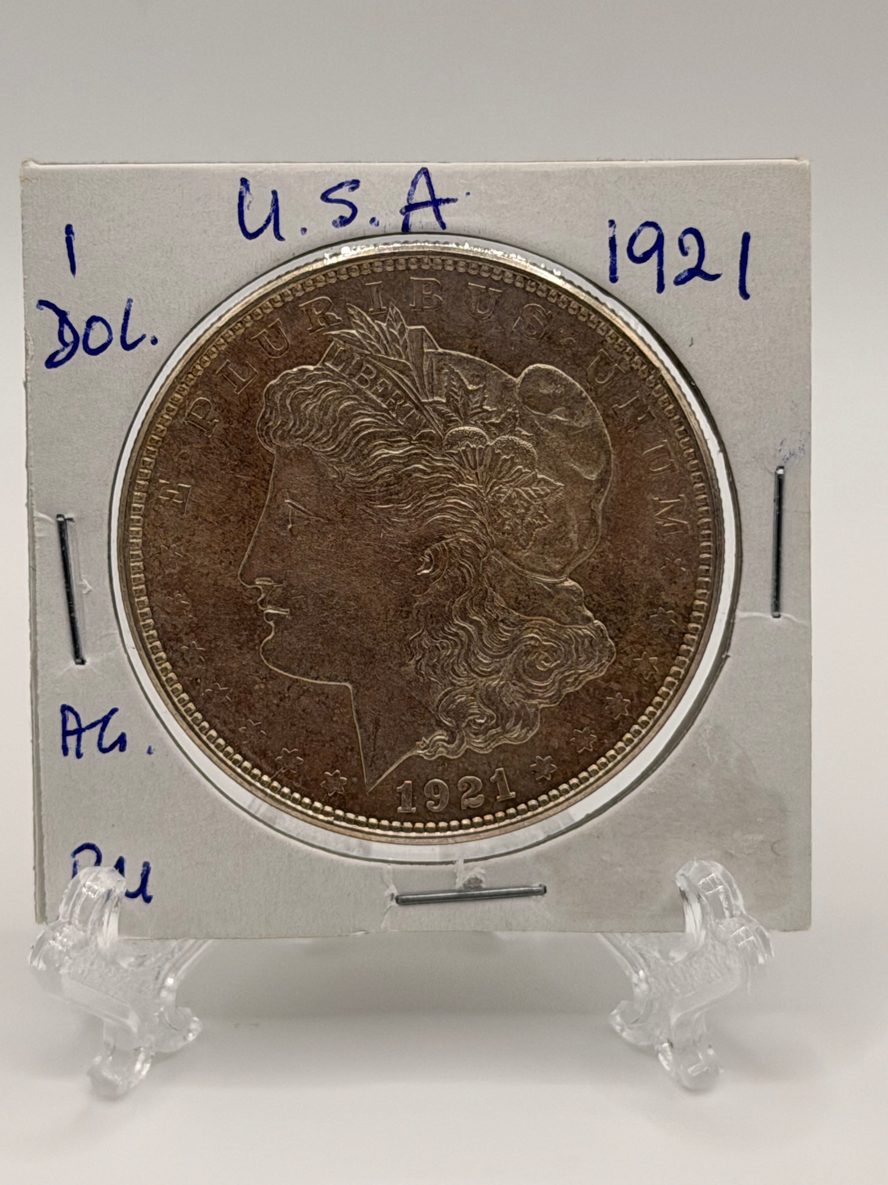 1921 US $1 Morgan Dollar Silver Coin