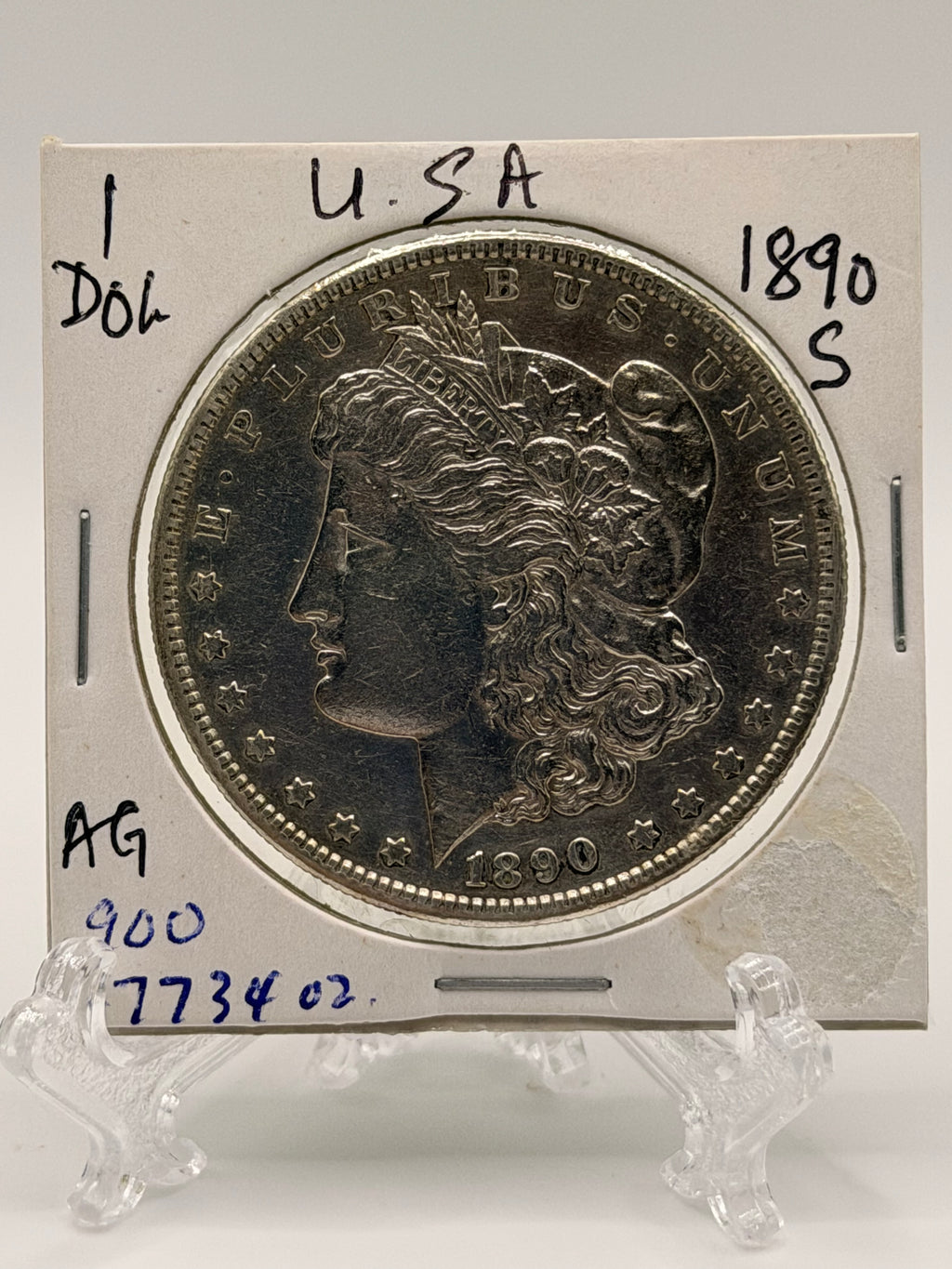 1890 US $1 Morgan Dollar Silver Coin