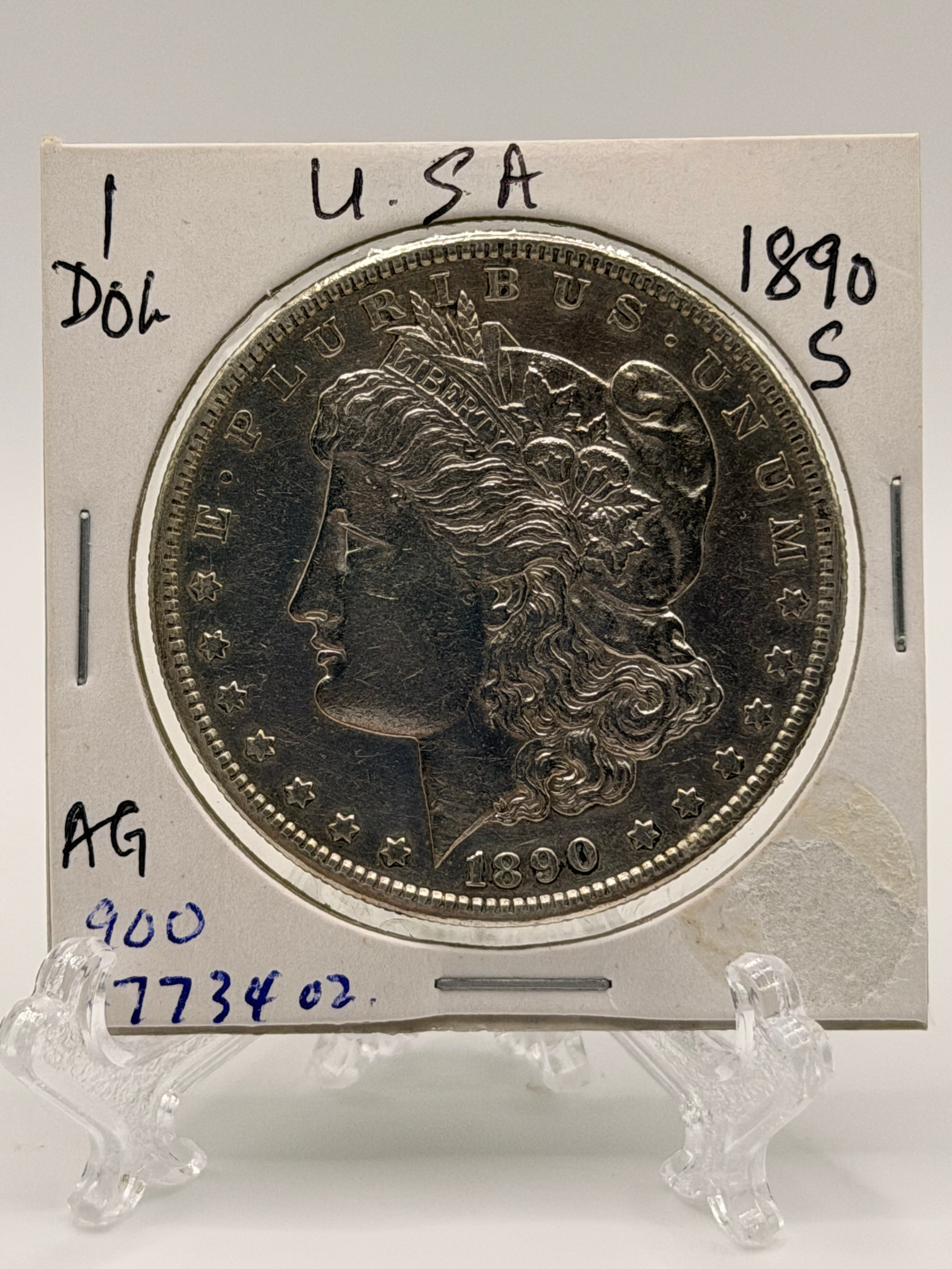 1890 US $1 Morgan Dollar Silver Coin