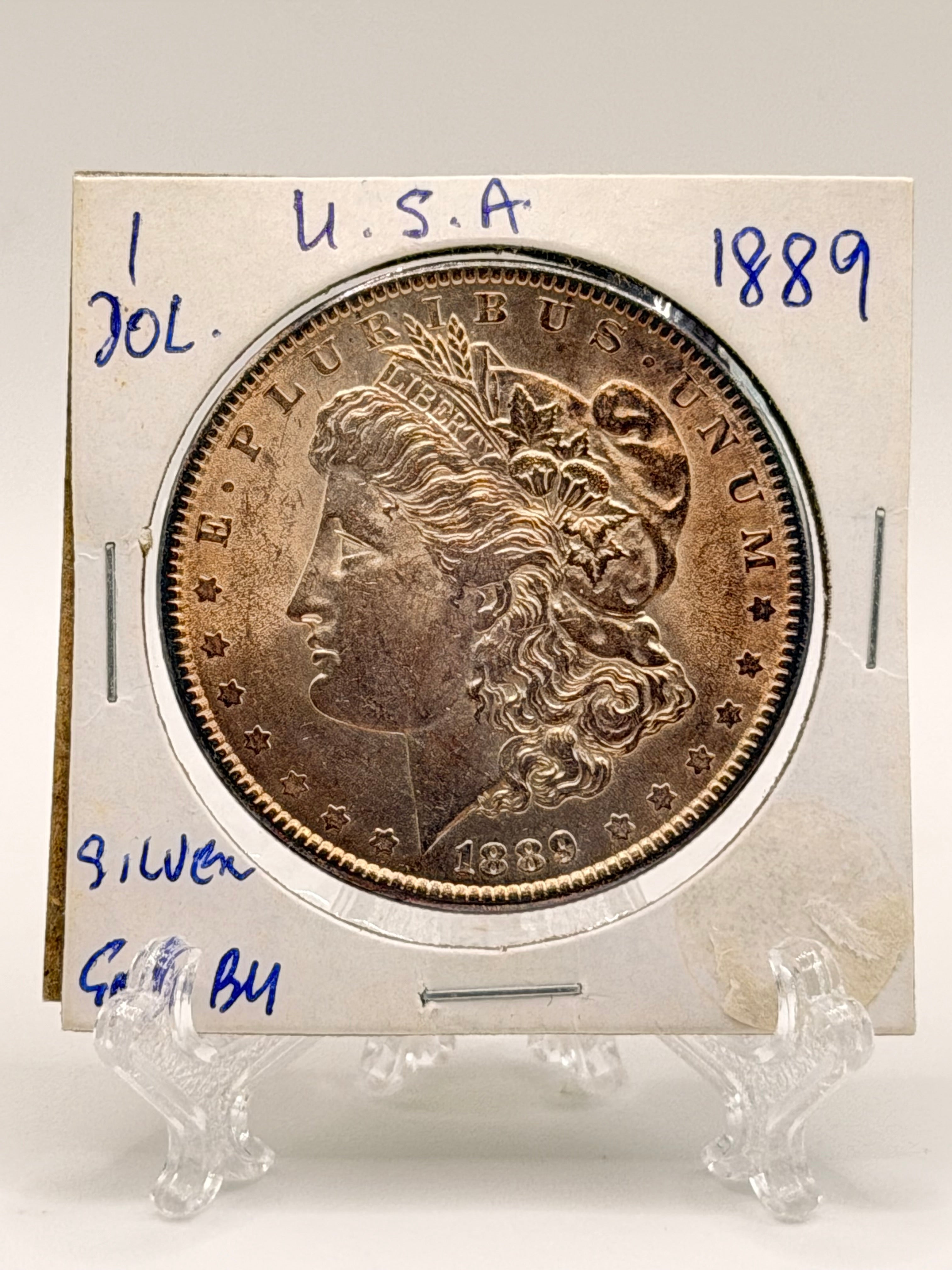 1889 US $1 Morgan Dollar Silver Coin
