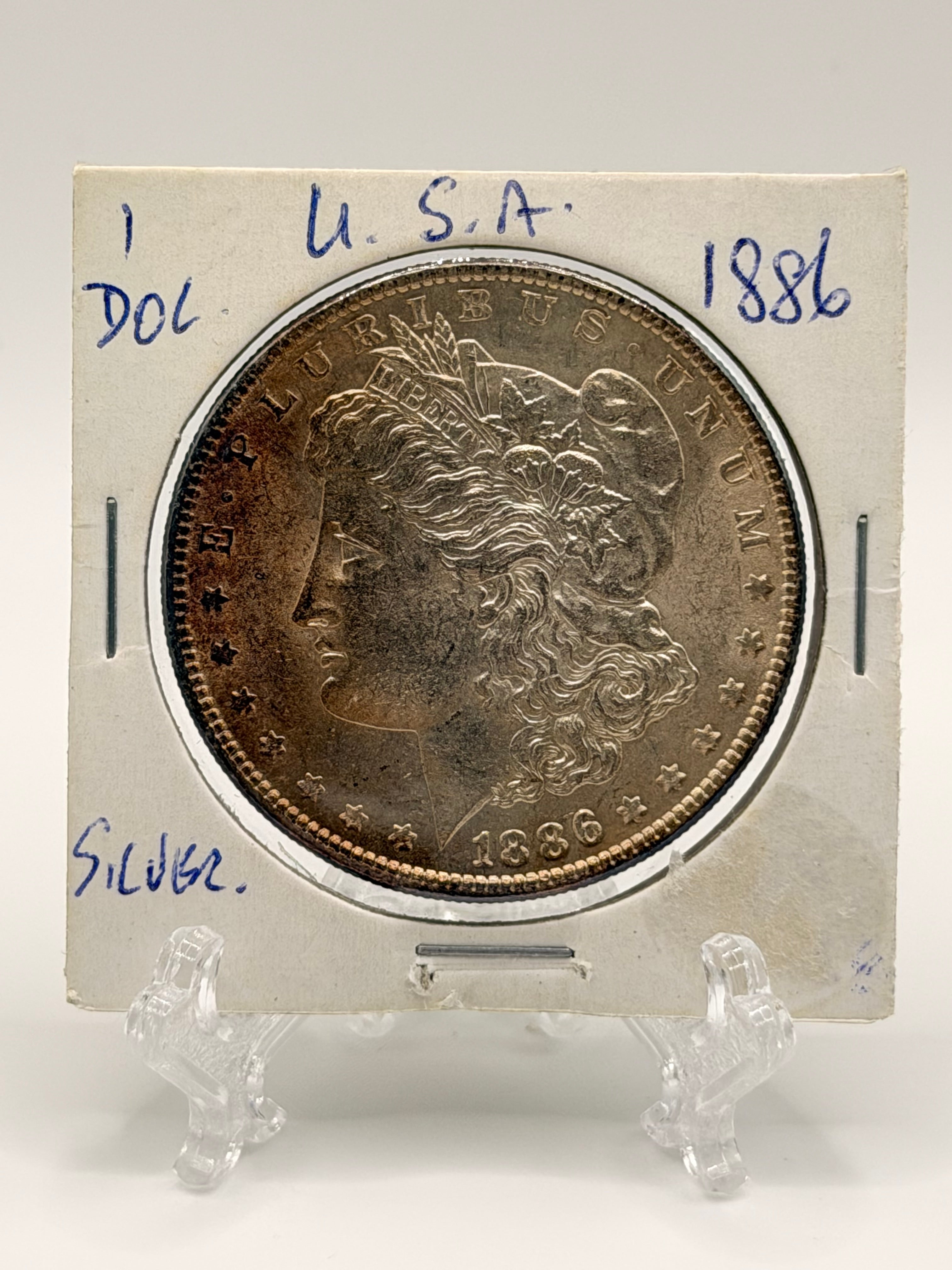 1886 US $1 Morgan Dollar Silver Coin