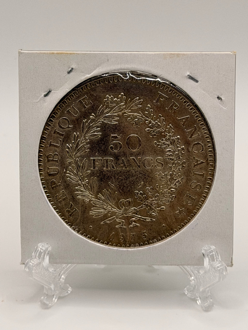 1975 France 50 Francs "Hercules" Silver Coin