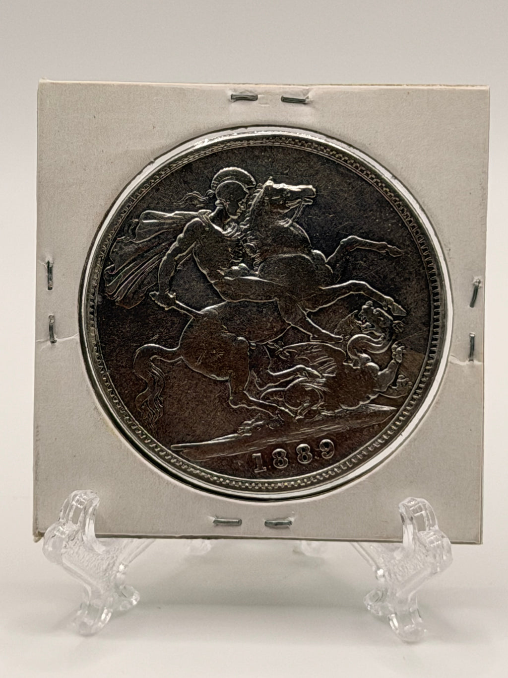 1889 Great Britain 1 Crown Victoria 2nd portrait Silver Coin