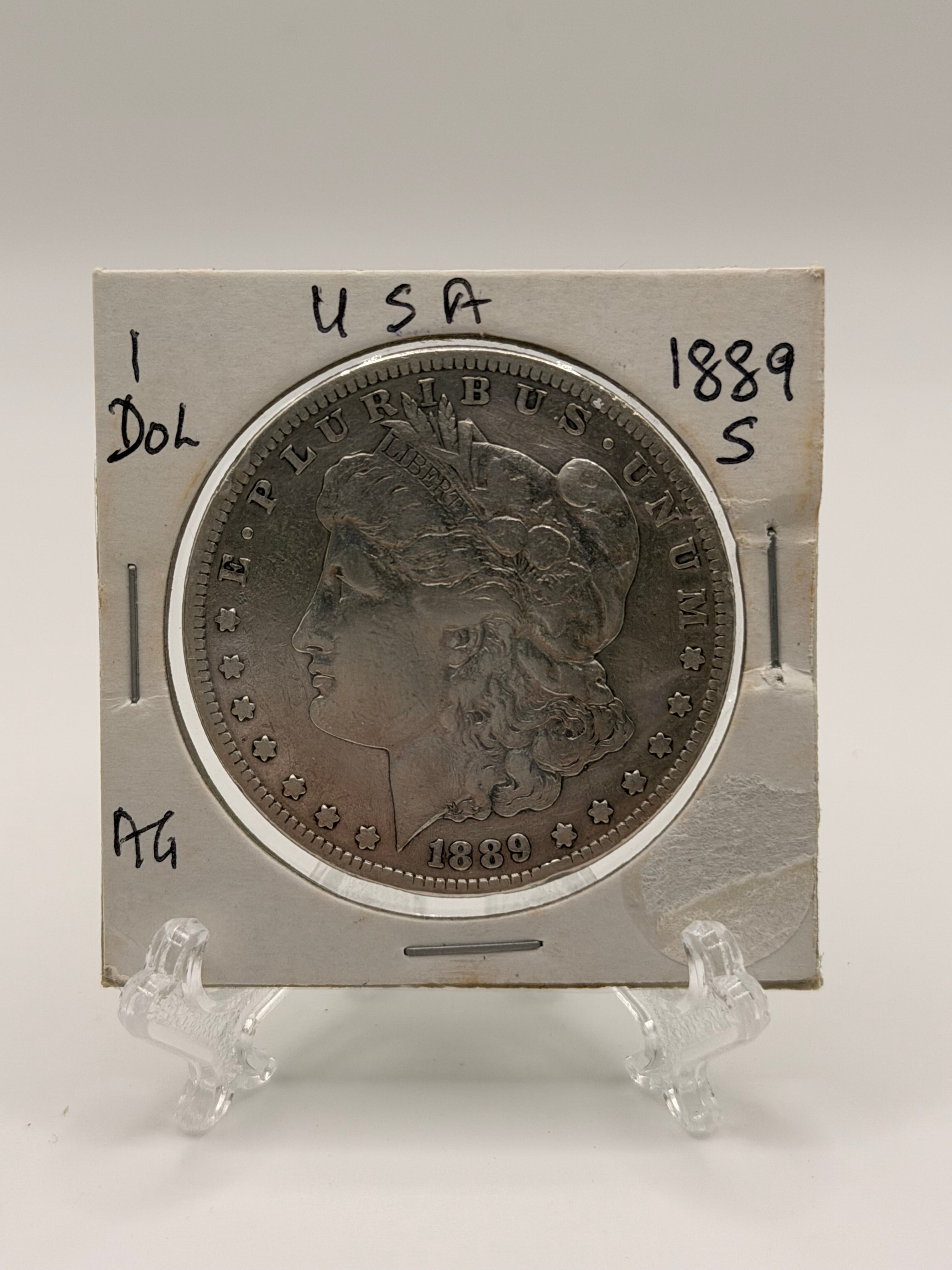 1889 US $1 Morgan Dollar Silver Coin