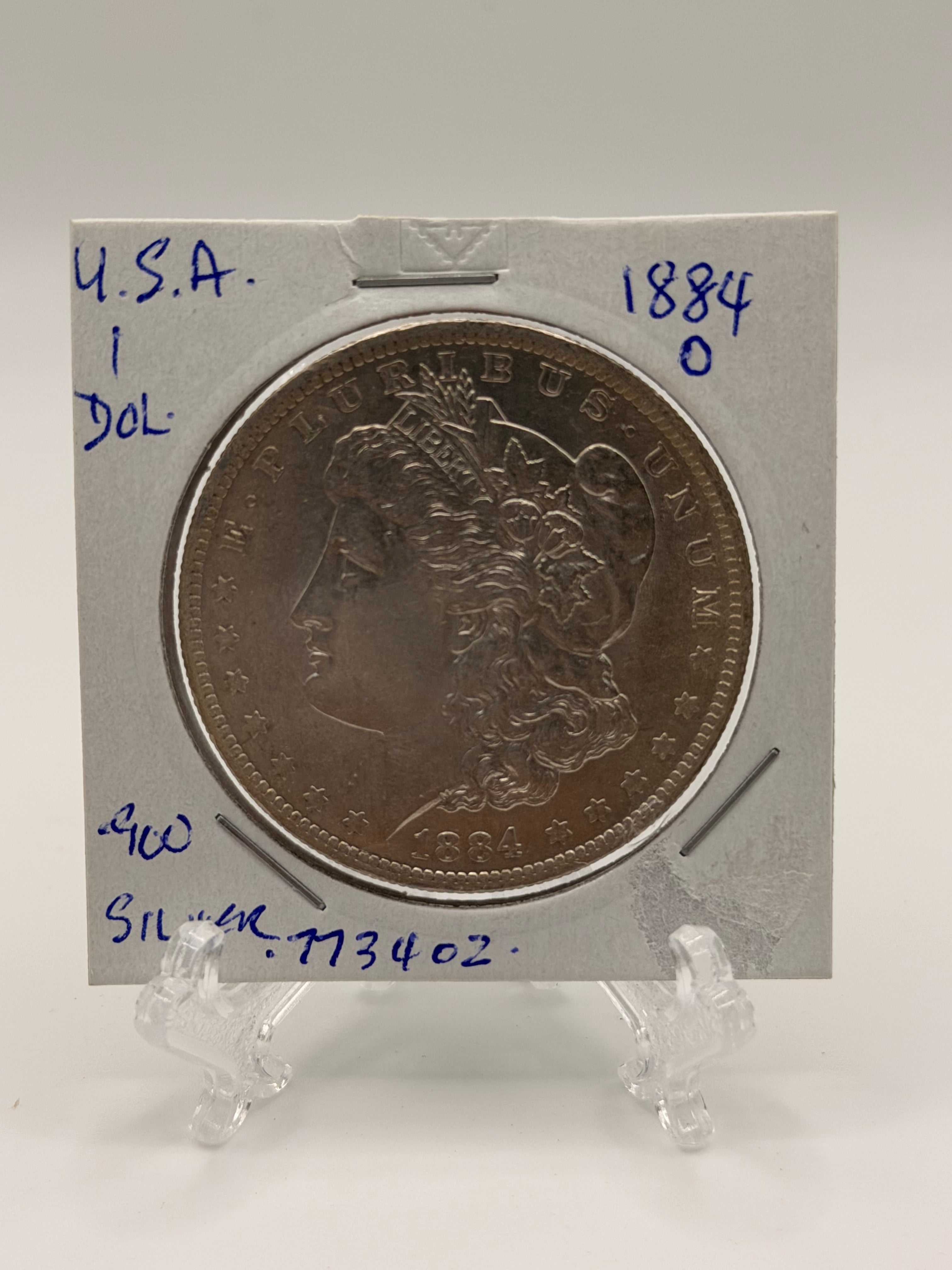 1884 O US $1 Morgan Dollar Silver Coin