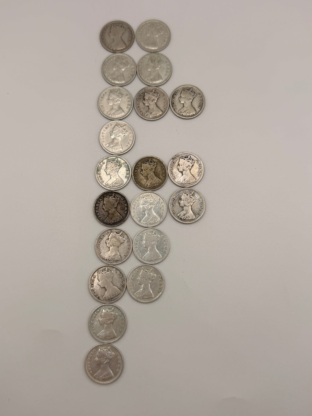 [Set of 20 pcs] 1890 - 1899 Hong Kong 10C Silver Coins