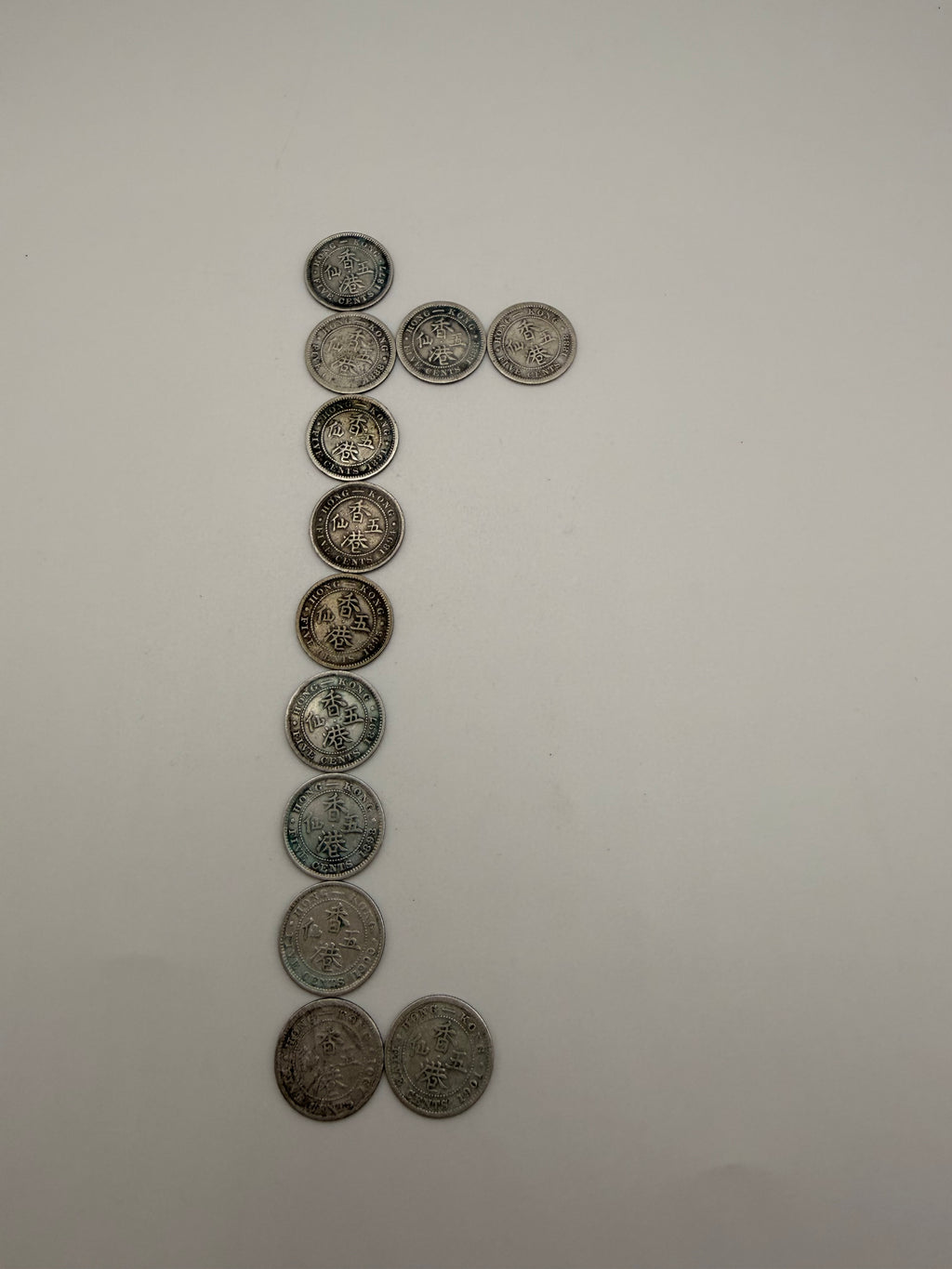 [Set of 12] 1877 - 1901 Hong Kong 5C Coins