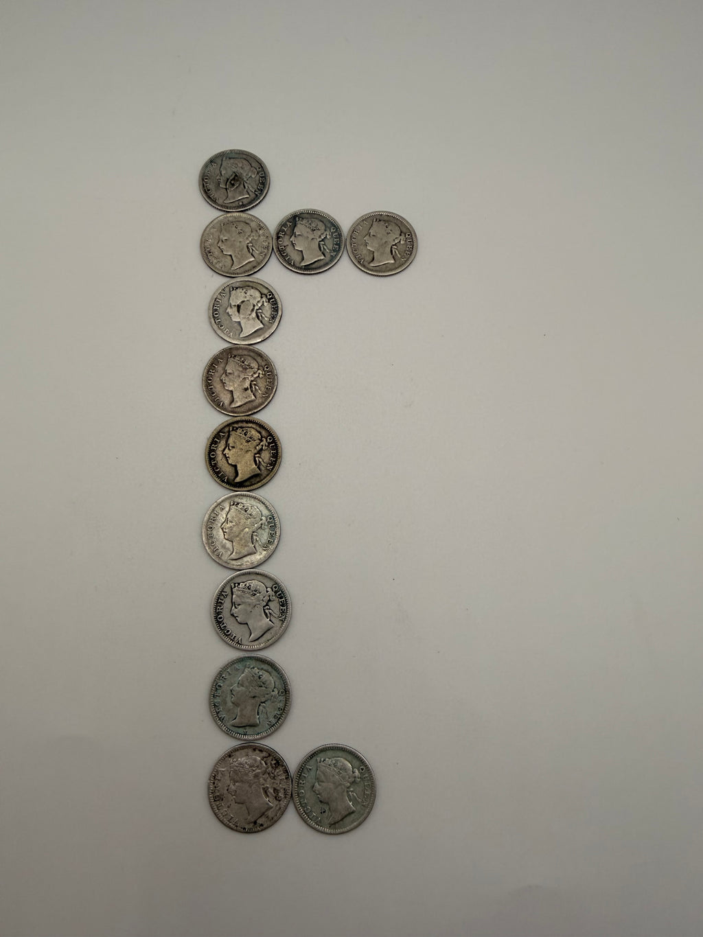[Set of 12] 1877 - 1901 Hong Kong 5C Coins
