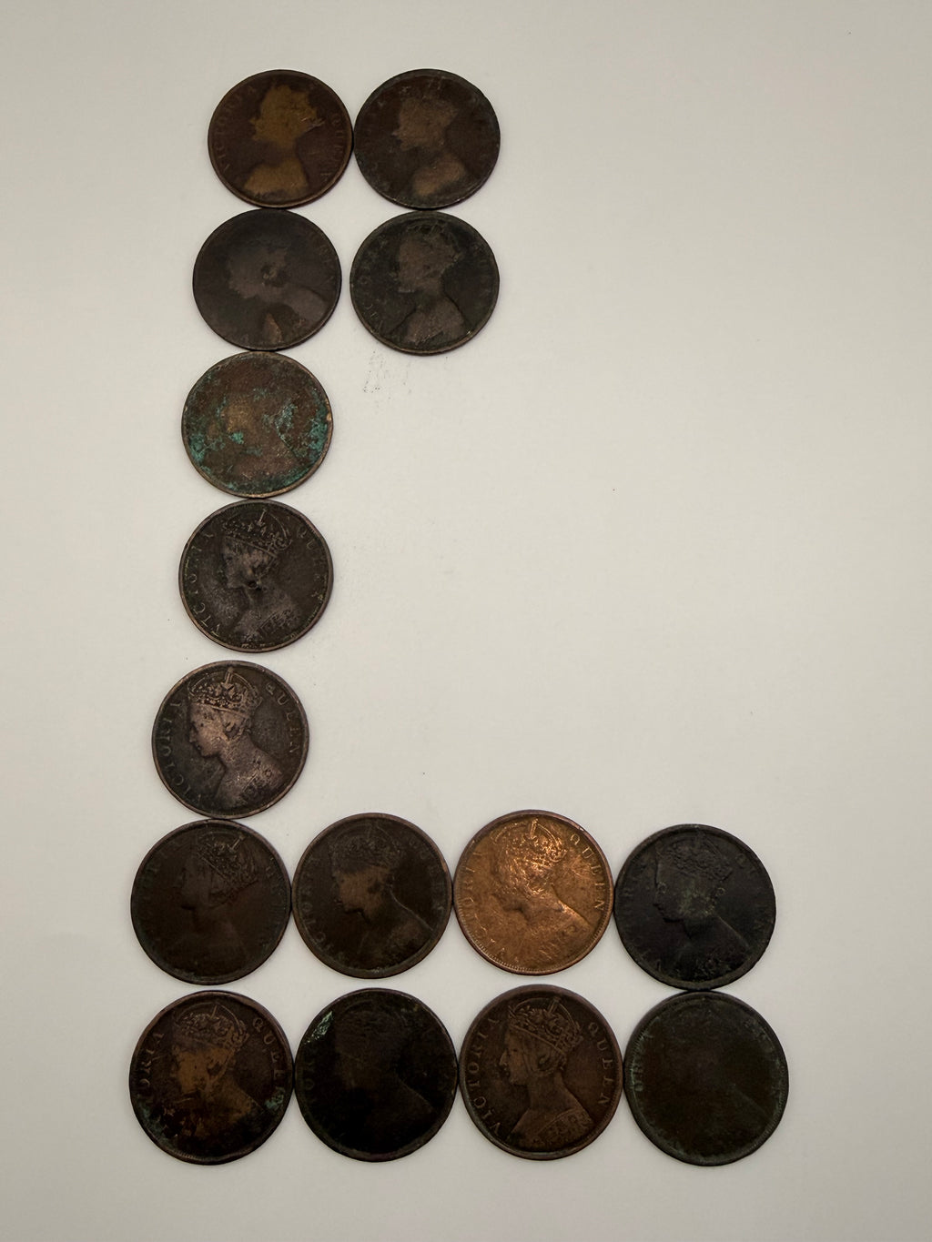 [Set of 15] 1866 - 1901 Hong Kong 1C Coins