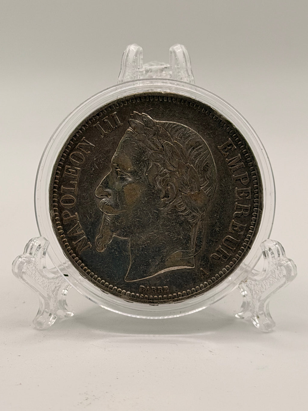 1870 - France 5 Francs Silver Napoleon Coin