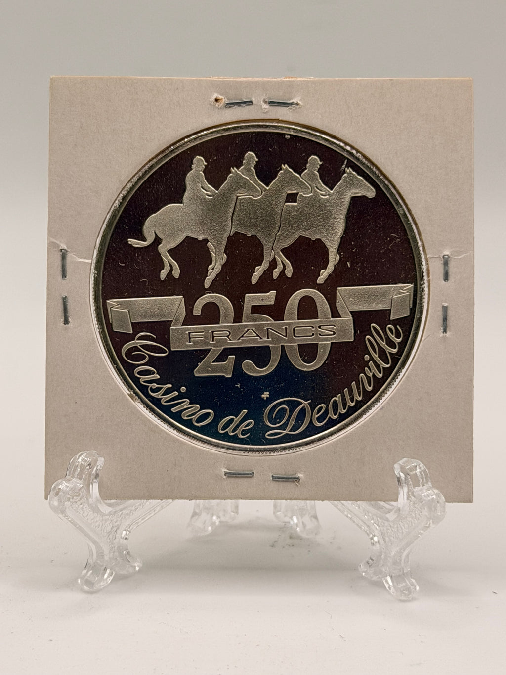 1986 - 1988 France Casino Fantasy Token Deauville 250 Francs Silver Coin