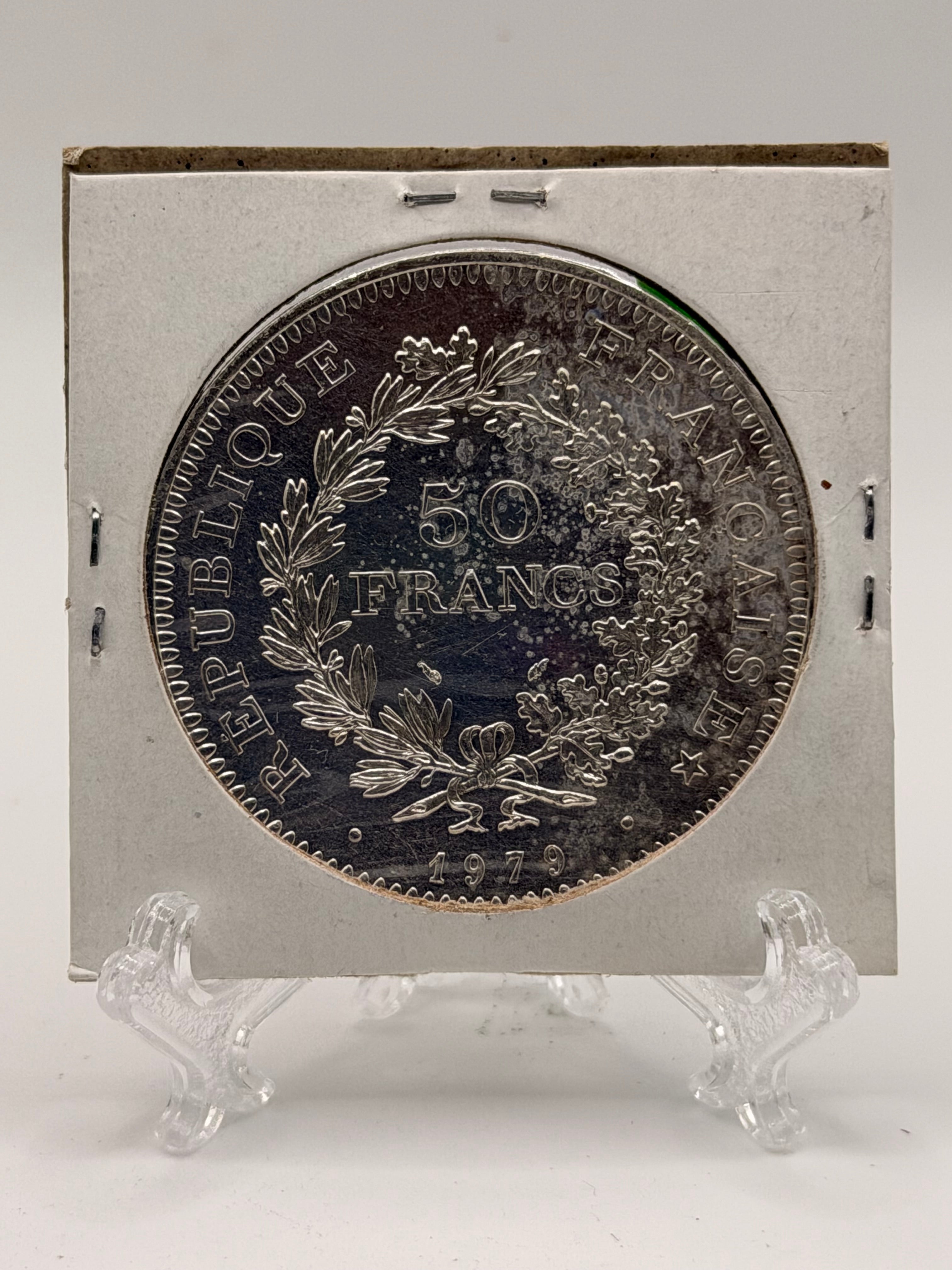 1979 France 50 Francs "Hercules" Silver Coin