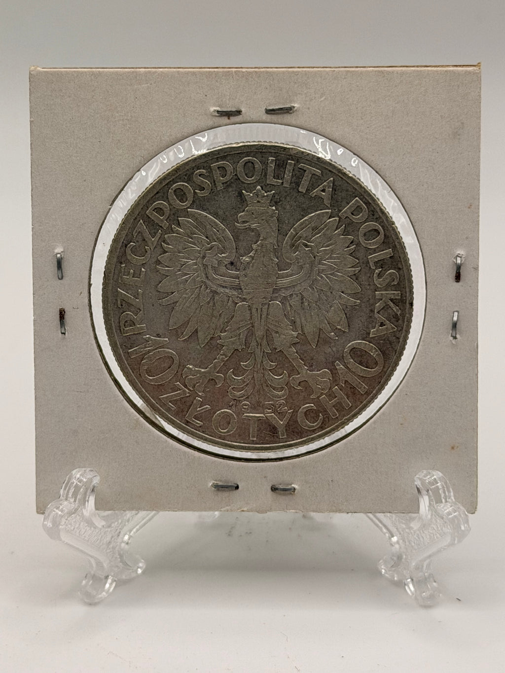 1932 Poland 10 Zlotys Polonia Silver Coin